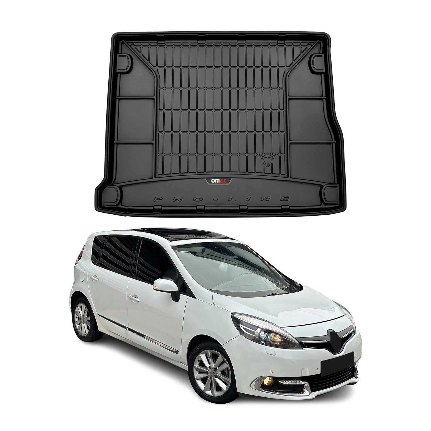OMAC Premium Bandeja Maletero Alfombrilla para Renault Scenic 2009-2016 TPE