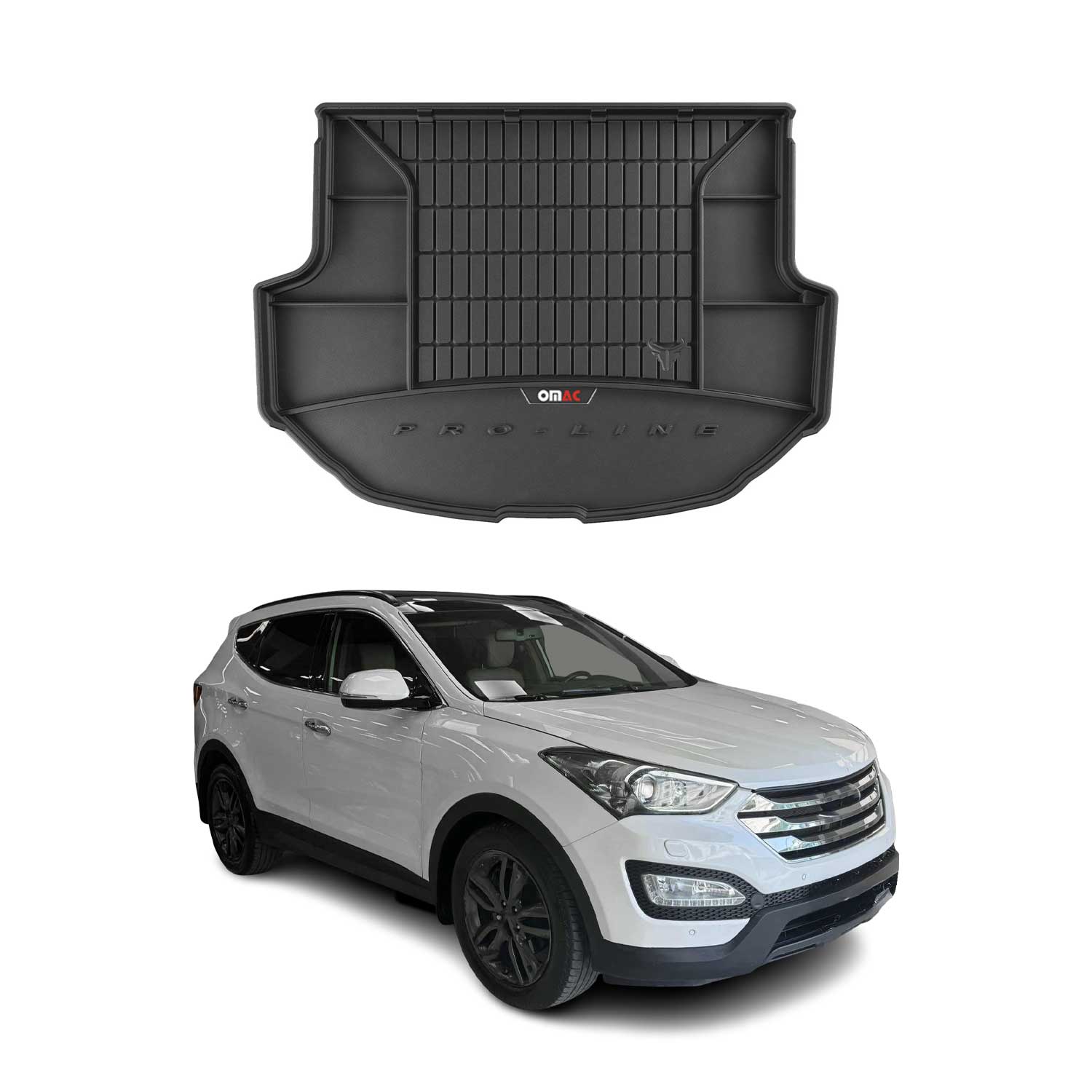 OMAC Premium Bandeja Maletero Alfombrilla para Hyundai Santa Fe 2012-2018 TPE