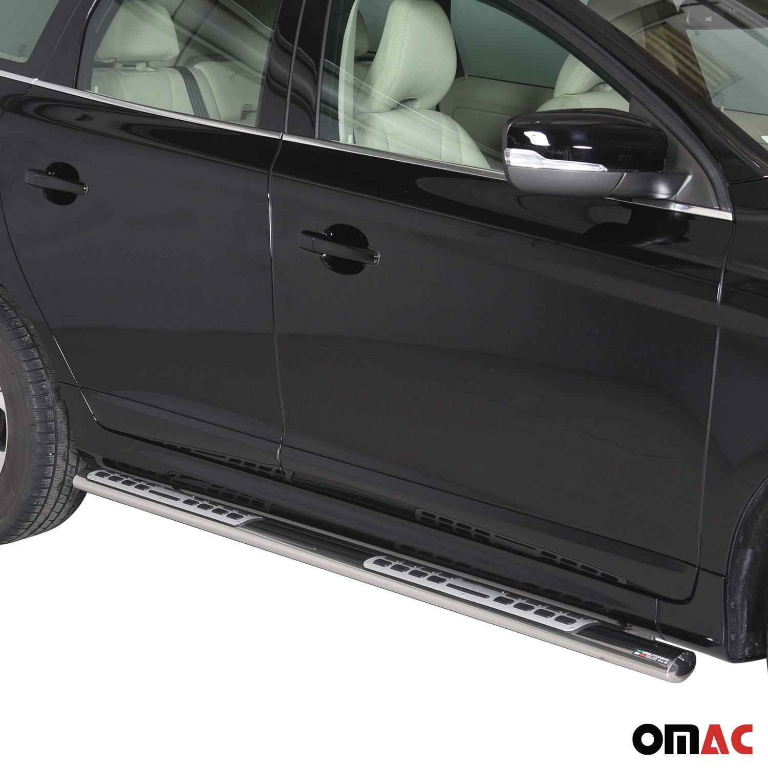 Par de Estribos Barras Laterales para Volvo XC60 2014-2017 Plata Acero 2x