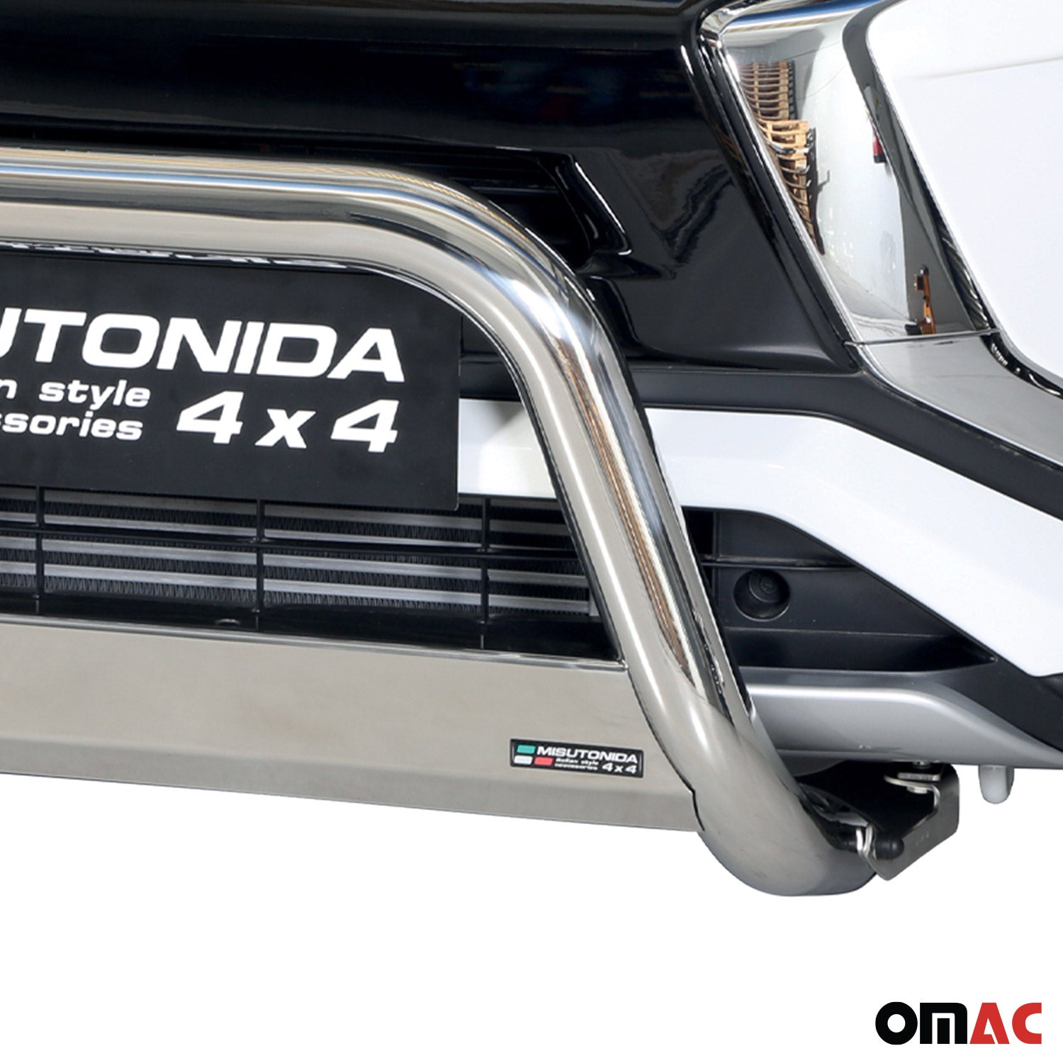 Bull Barra Frontal para Mitsubishi Eclipse Cross 2018-2020 Plata Acero