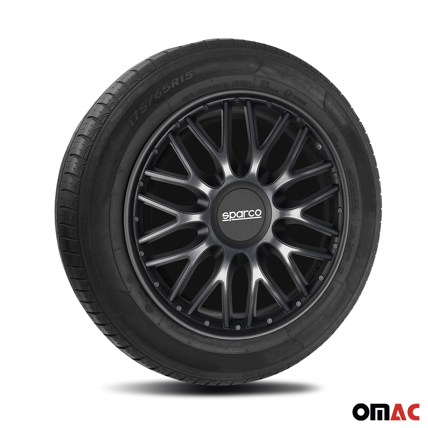 Sparco Roma Tapacubos 15 Pulgadas Universal Gris Negro ABS Plástico