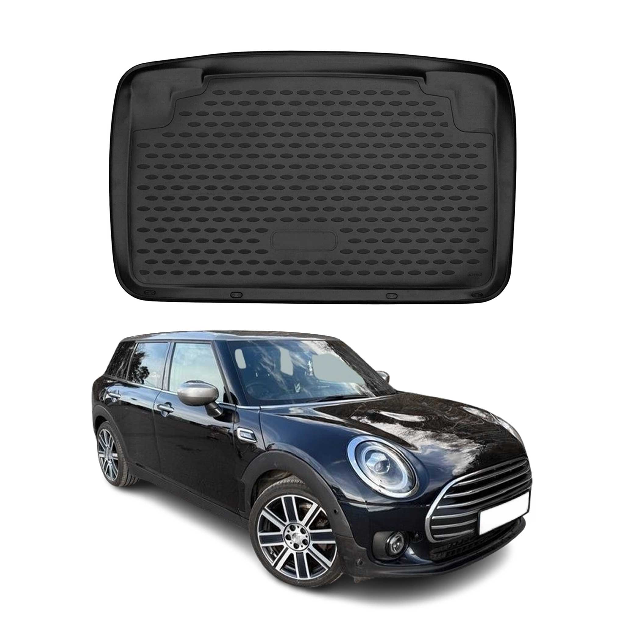 OMAC Bandeja Maletero Alfombrilla para Mini Clubman 2007-2014 Negro Goma TPE