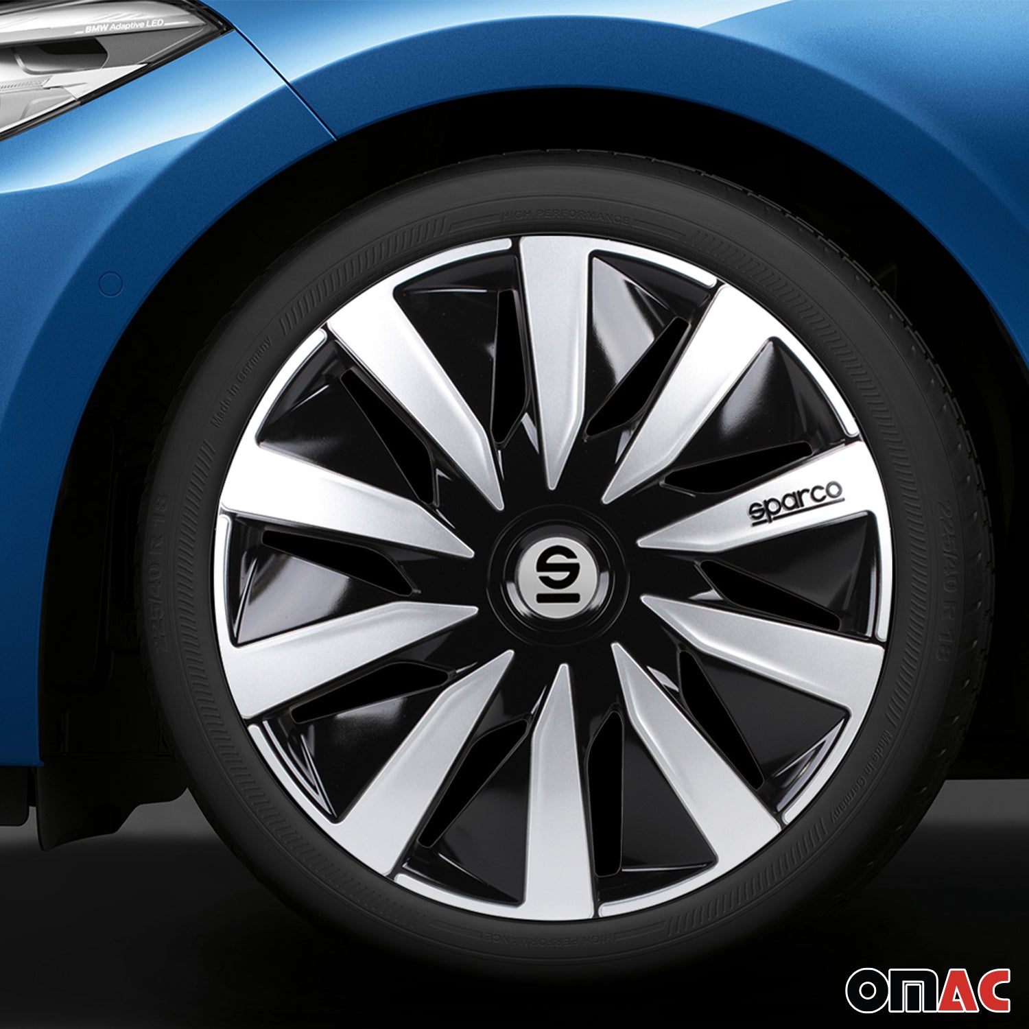 Sparco Lazio Tapacubos 14 Pulgadas Universal Negro Plata ABS Plástico