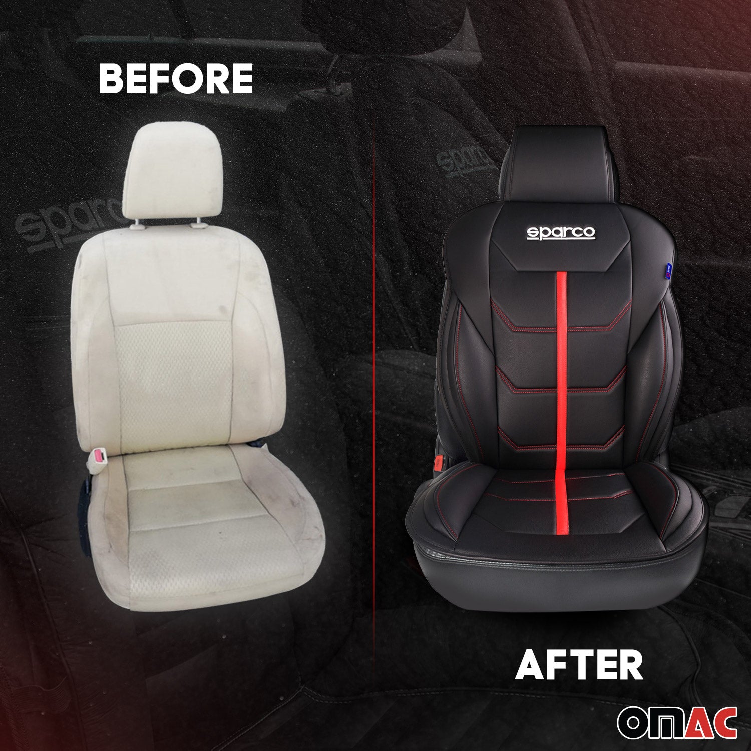 Sparco Funda de Asiento para Automóvil Universal Negro Rojo