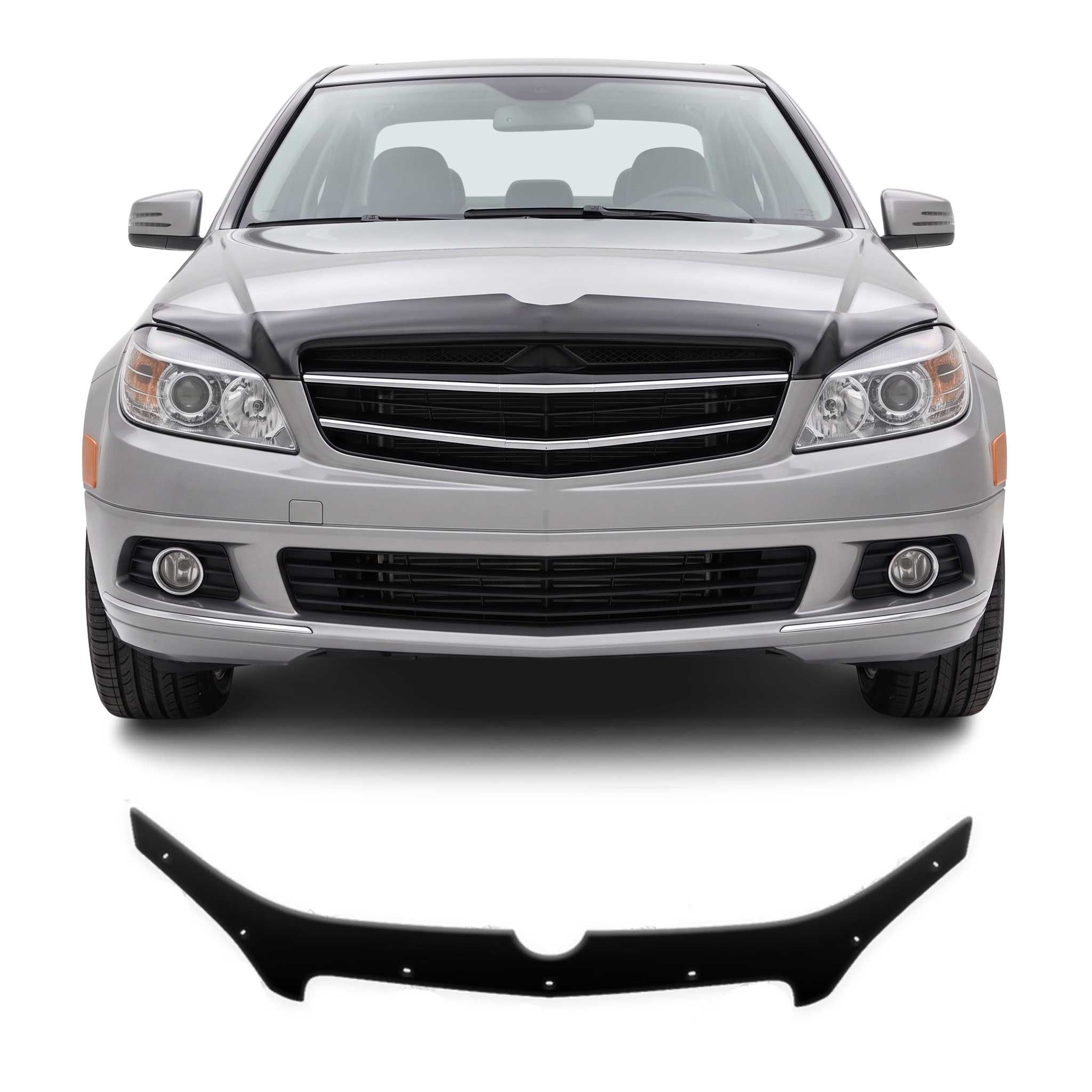 Deflector de Capó para Mercedes C Class 2007-2014 Oscuro Brillante Acrílico