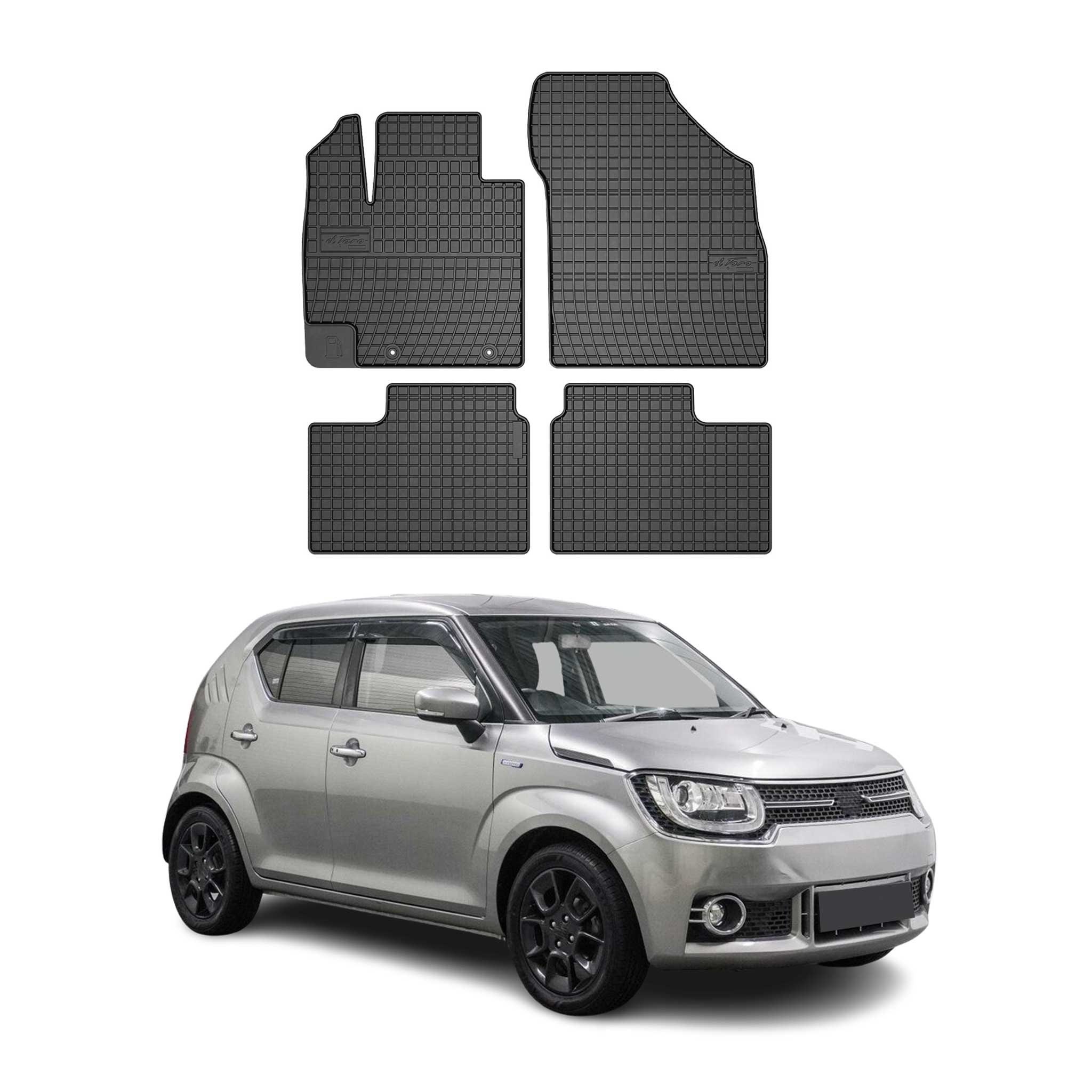 OMAC Alfombrillas De Coche para Suzuki Ignis 2016-2025 Negro Goma 4Pza