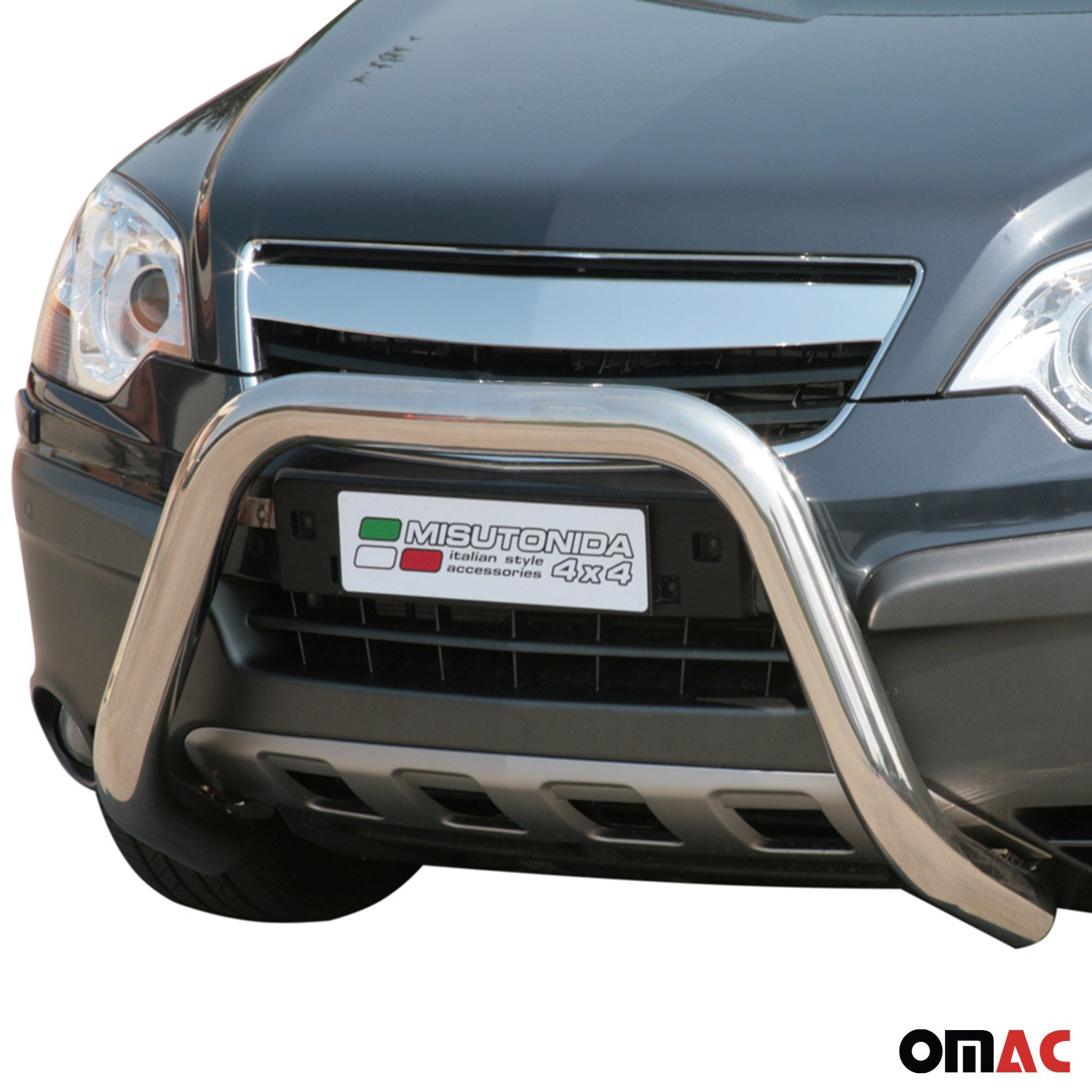 Bull Barra Frontal para Opel Antara 2007-2011 Plata Brillante Acero