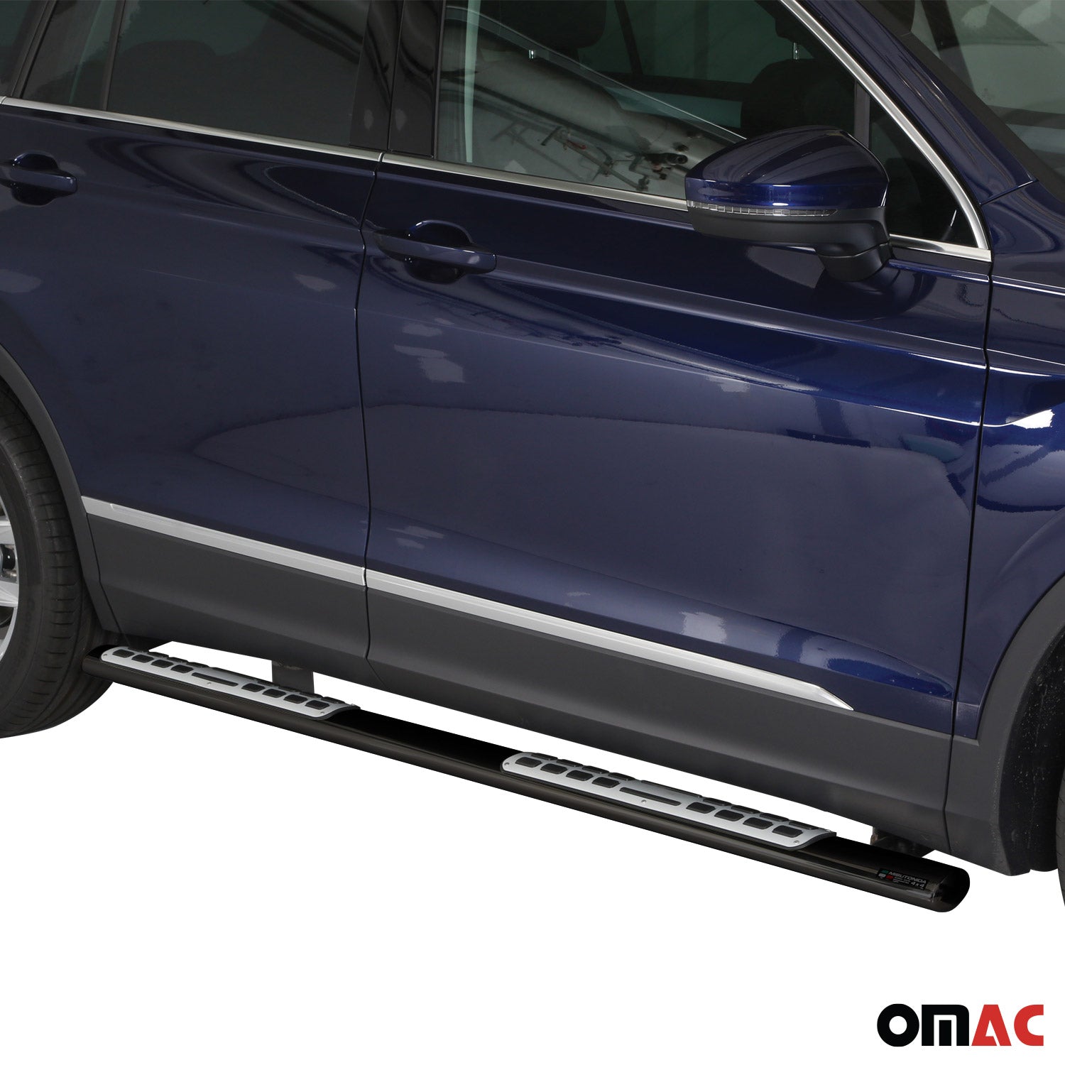 Par de Estribos Barras Laterales para VW Tiguan Allspace 2017-2021 Negro Acero