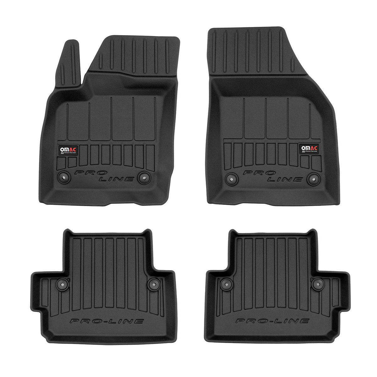 OMAC Premium Alfombrillas De Coche para Volvo S40 2004-2012 Negro TPE Goma 4Pza