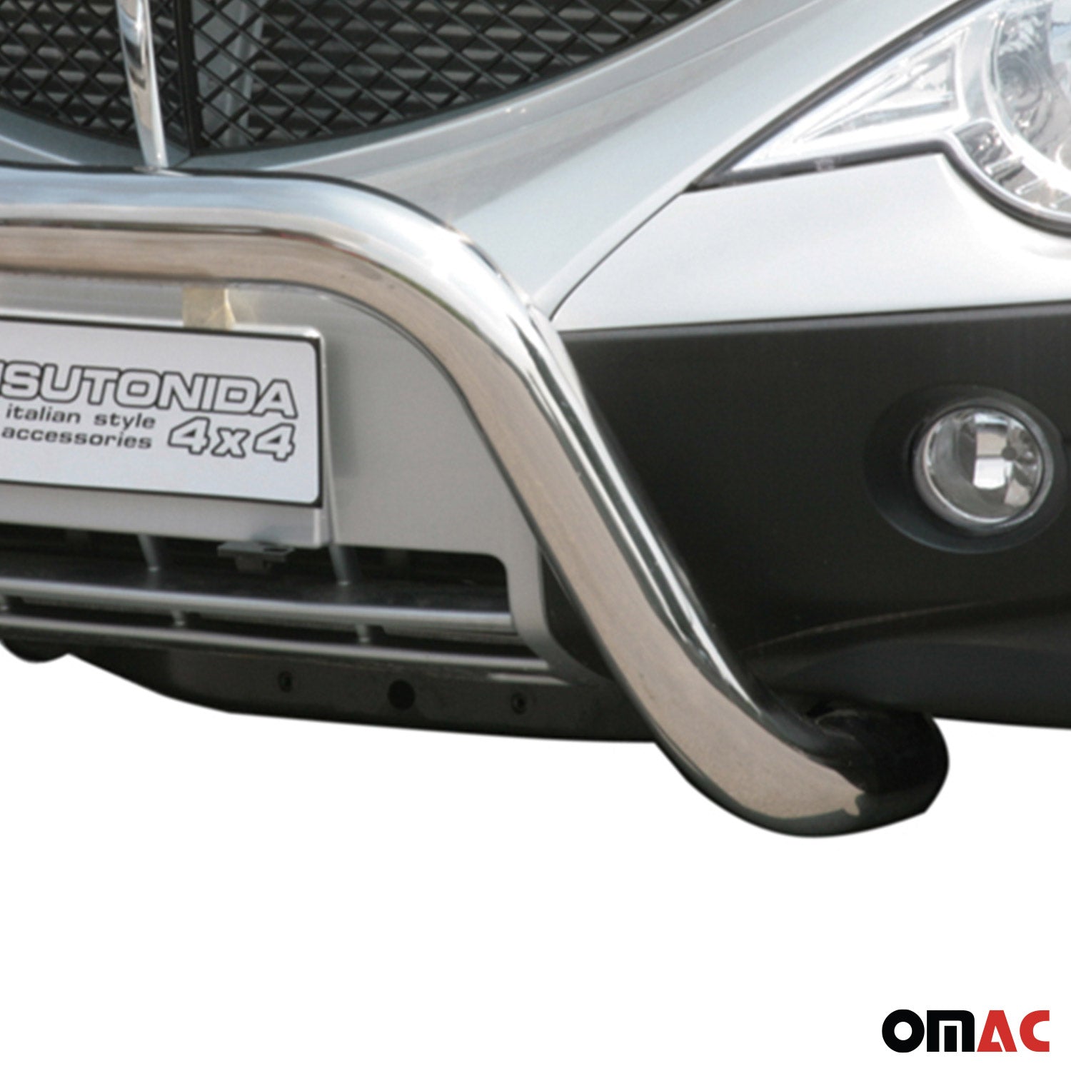 Bull Barra Frontal para Ssangyong Actyon Sports 2007-2012 Plata Acero