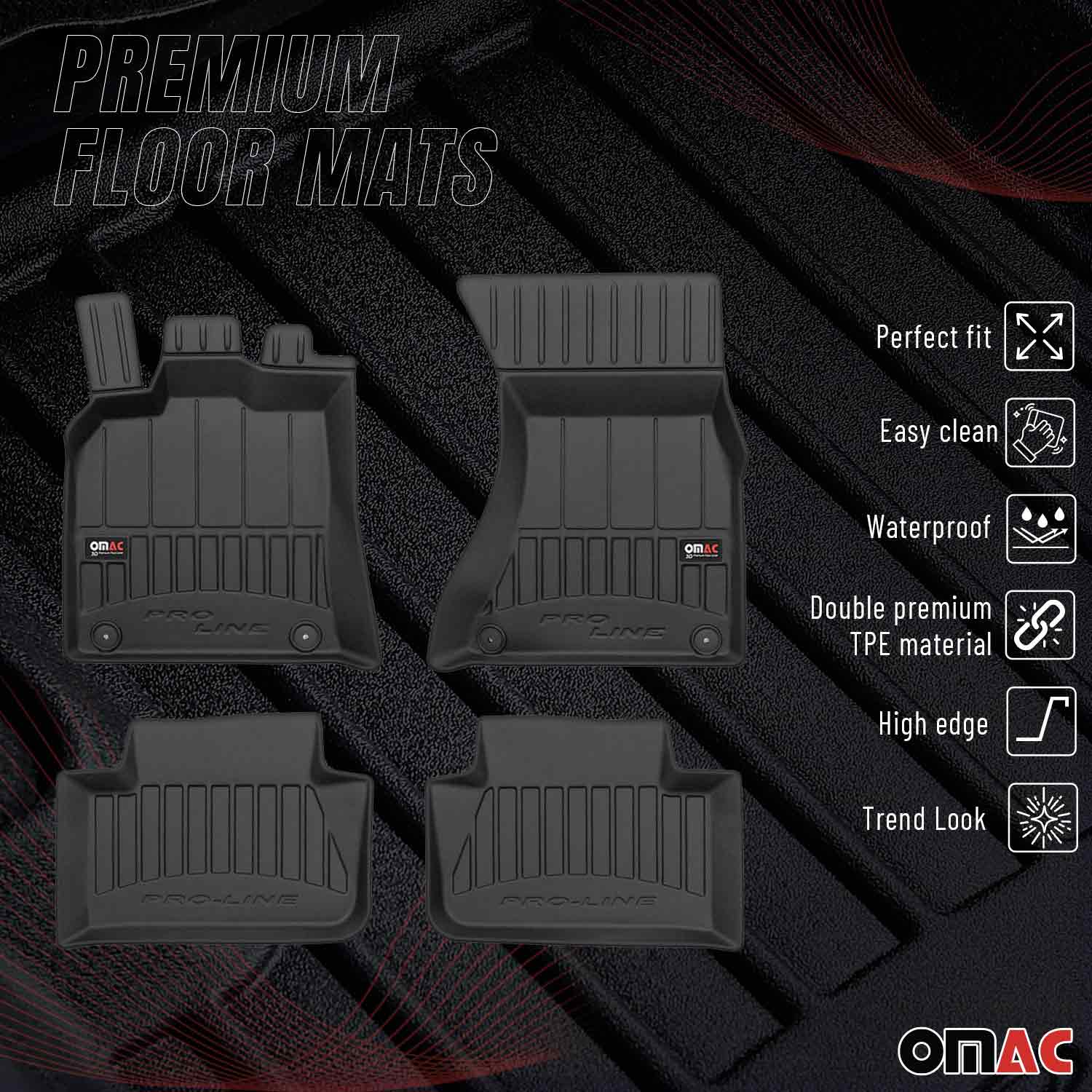 OMAC Premium Alfombrillas De Coche para Porsche Macan 95B 2014-2024 TPE Goma 4x