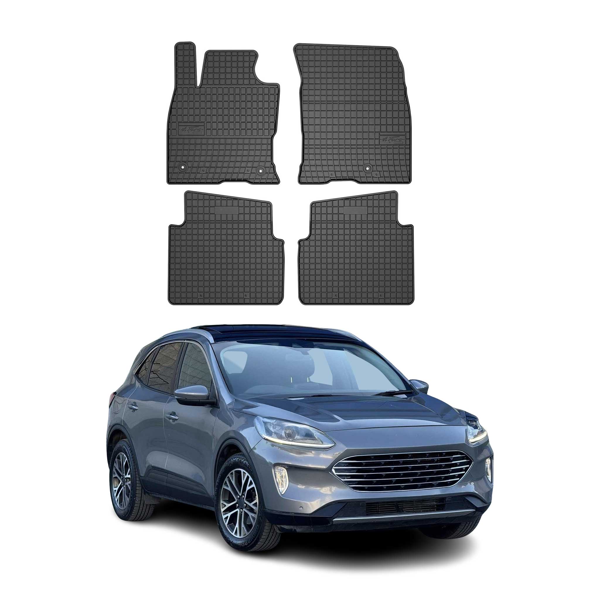 OMAC Alfombrillas De Coche para Ford Kuga 2019-2025 Negro Goma 4Pza
