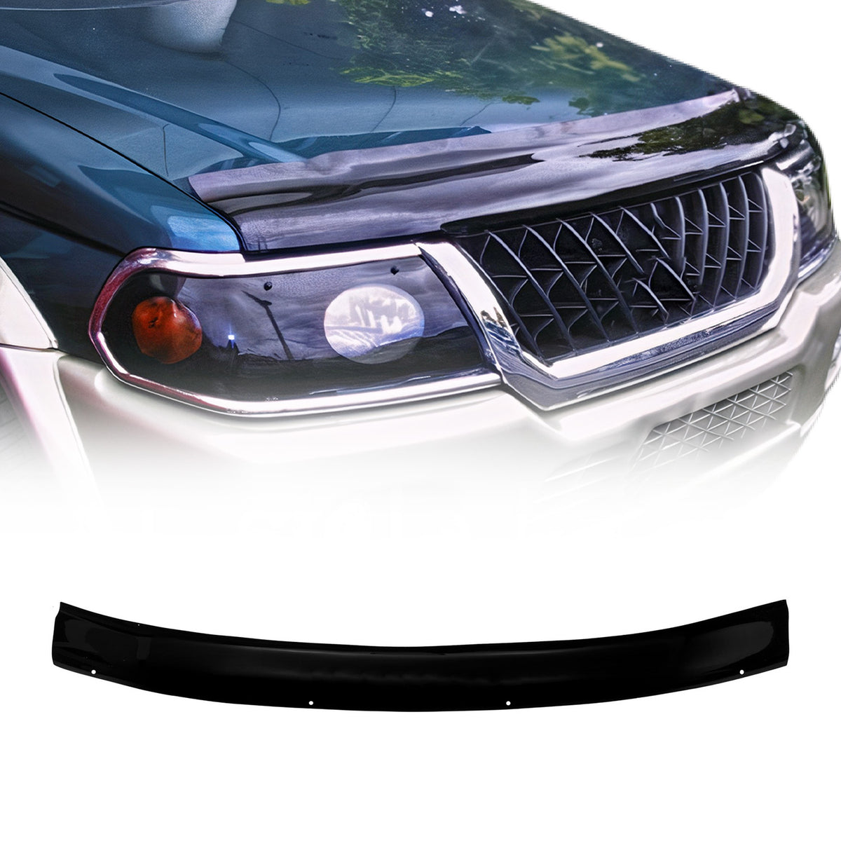 Deflector de Capó para Mitsubishi Pajero 2000-2006 Oscuro Brillante Acrílico