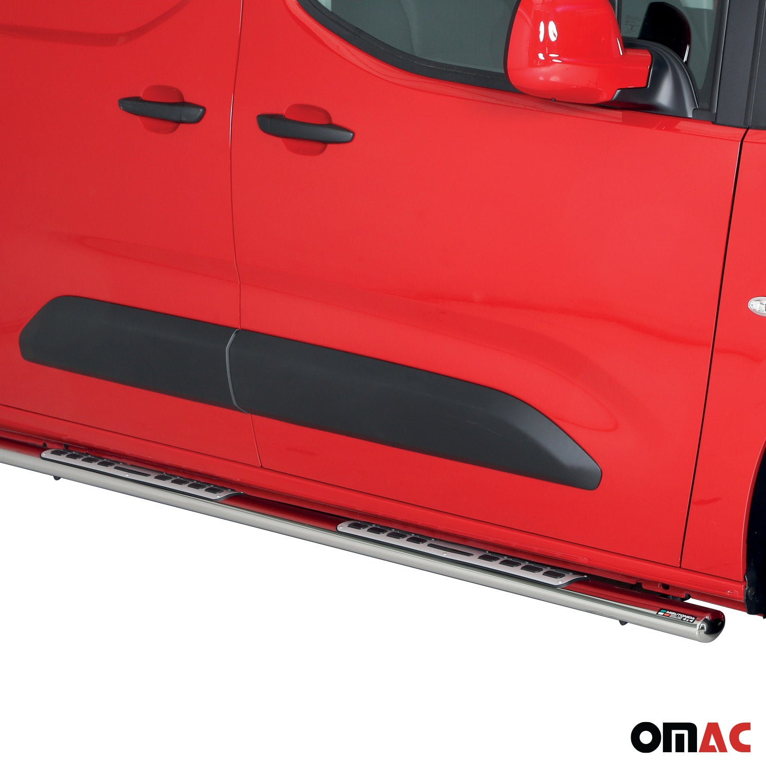 Par de Estribos Barras Laterales para Opel Combo 2018-2025 Largo Plata Acero 2x