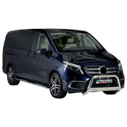 Bull Barra Frontal para Mercedes V Class 2020-2025 Plata Brillante Acero 1Pza