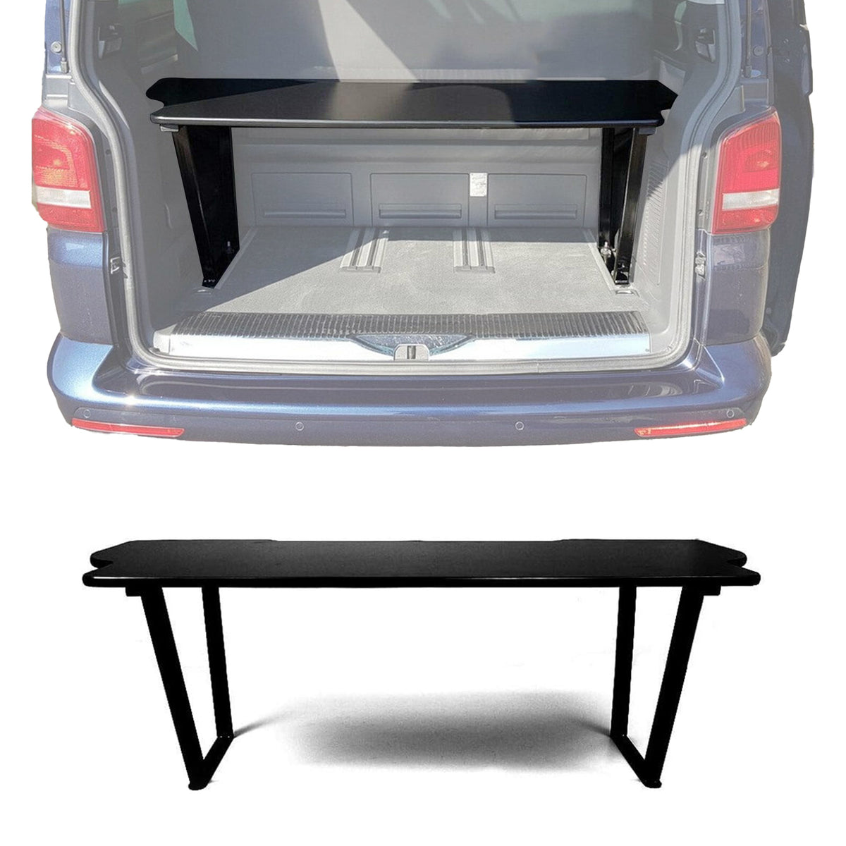 Puerta trasera tipo Regal Juego para VW T5 T6 Multivan 2003-24 Metal Negro 3Pza