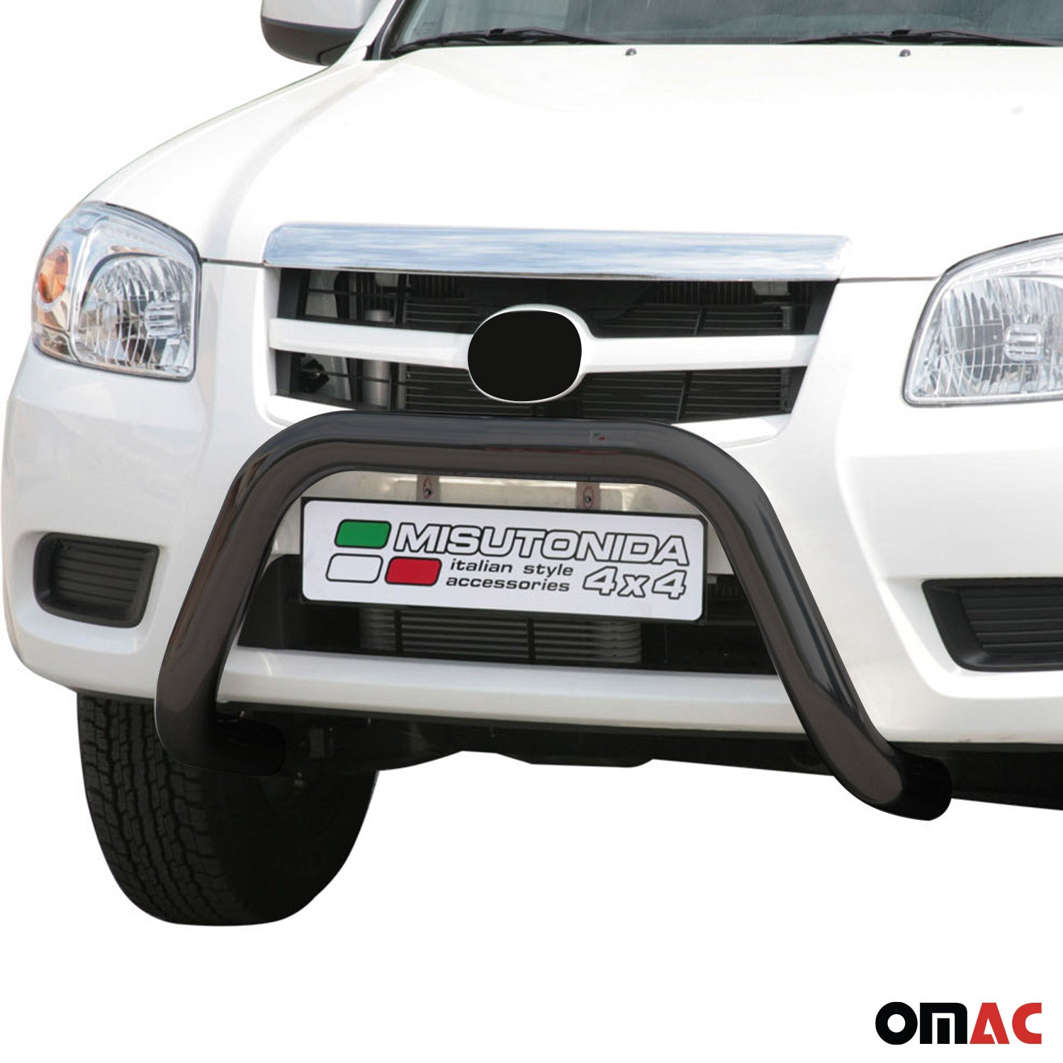 Bull Barra Frontal para Mazda BT-50 2009-2012 Negro Brillante Acero