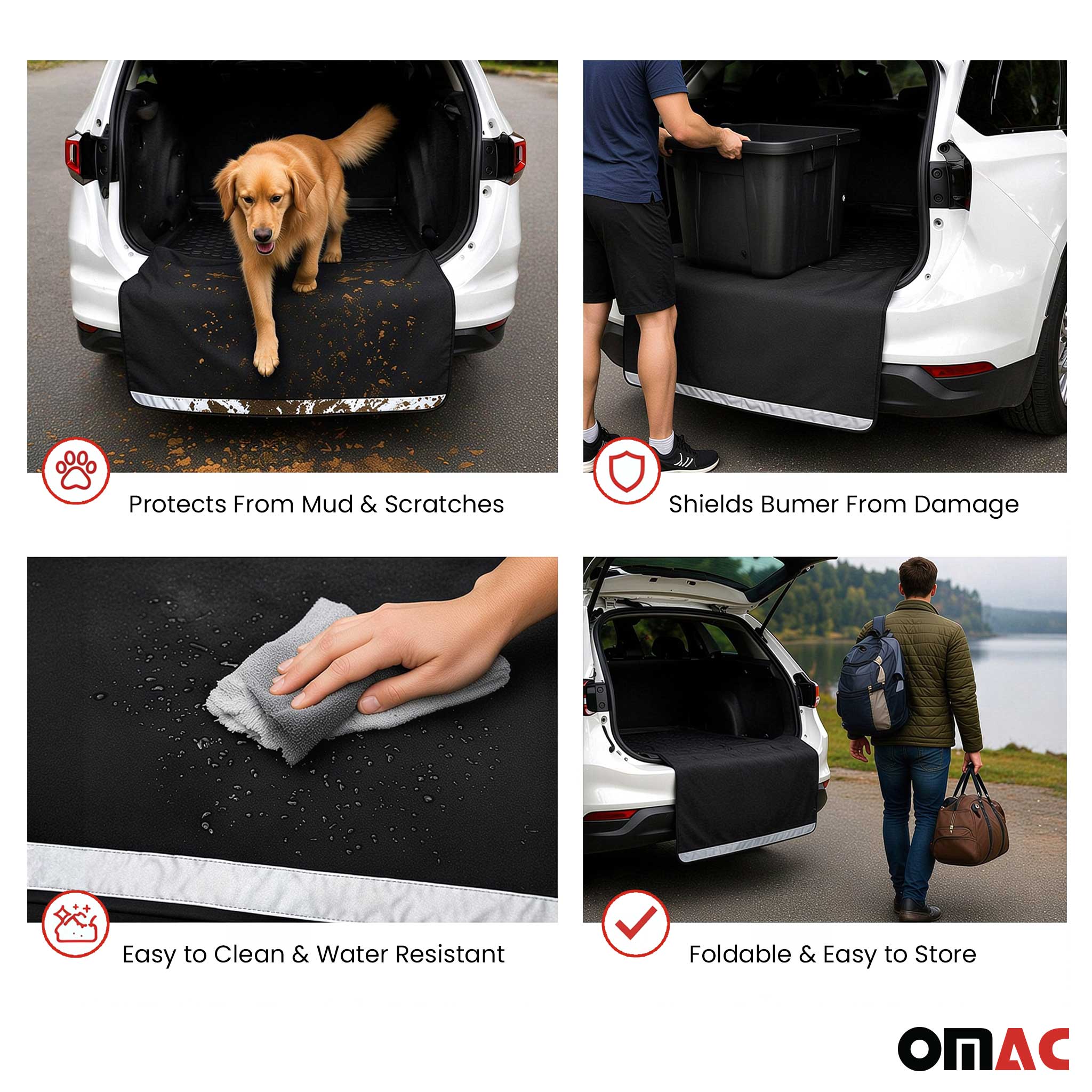Bandeja Maletero Alfombrilla Universal Negro Goma TPE 1Pza