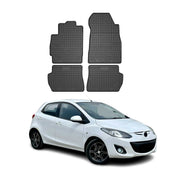 OMAC Alfombrillas De Coche para Mazda 2 2007-2014 Negro Goma 4Pza
