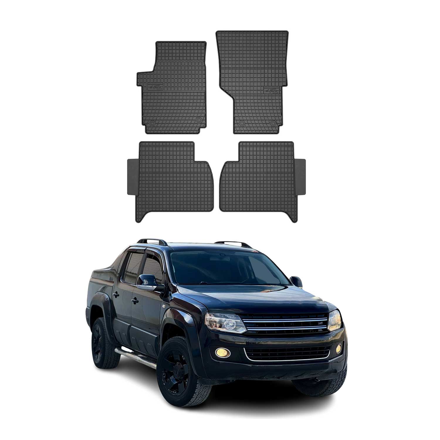 OMAC Alfombrillas De Coche para VW Amarok 2009-2022 Negro Goma 4Pza