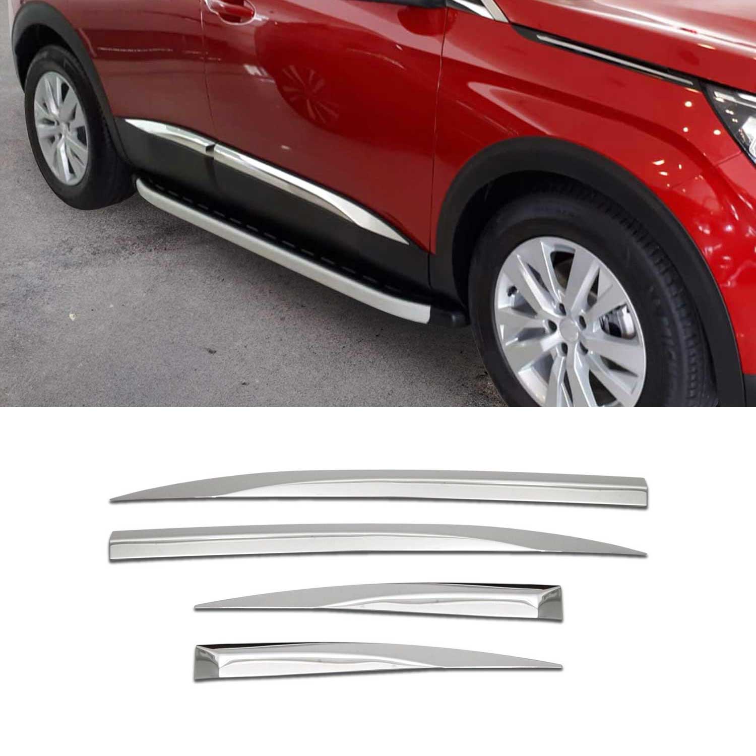 Protectores Puerta Lateral para Peugeot Active P84 2016-2024 Brillante Acero