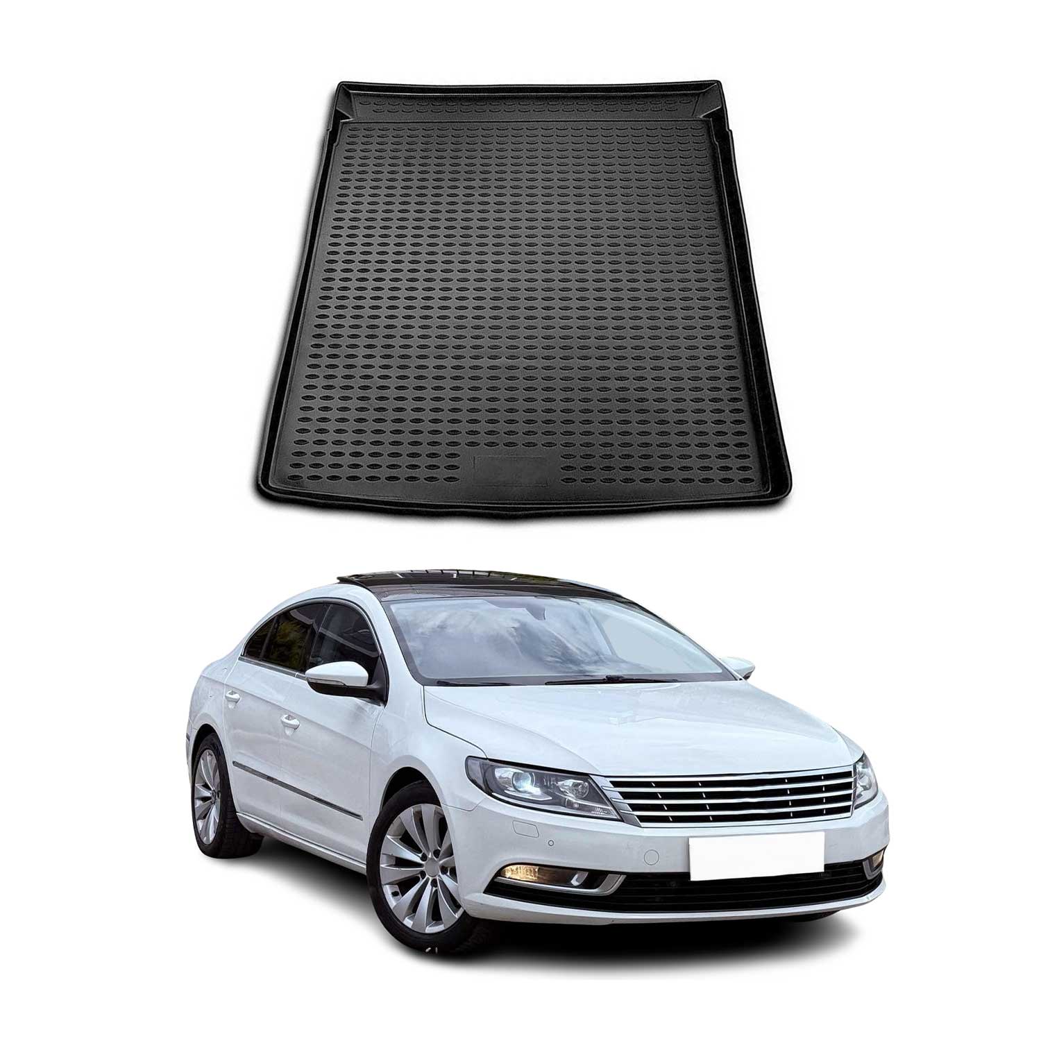 OMAC Bandeja Maletero Alfombrilla para VW Passat CC 2008-2017 Negro Goma TPE