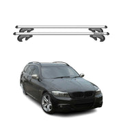 Menabo Barras de Techo Baca para BMW Serie 3 E91 Touring 2005-2012 Gris Alu 2Pza