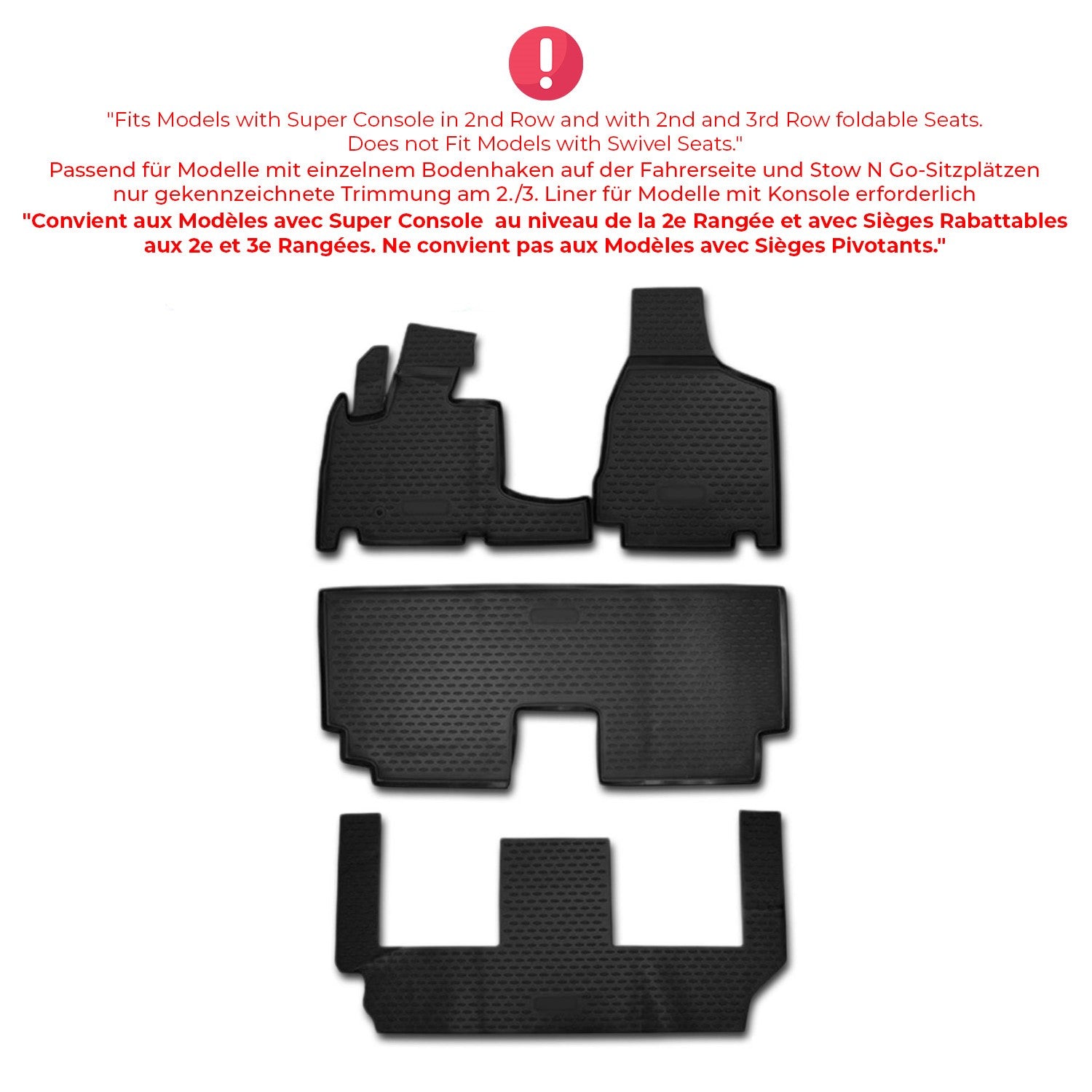 OMAC Alfombrillas De Coche para Chrysler Grand Voyager 2008-2020 Negro 4Pza