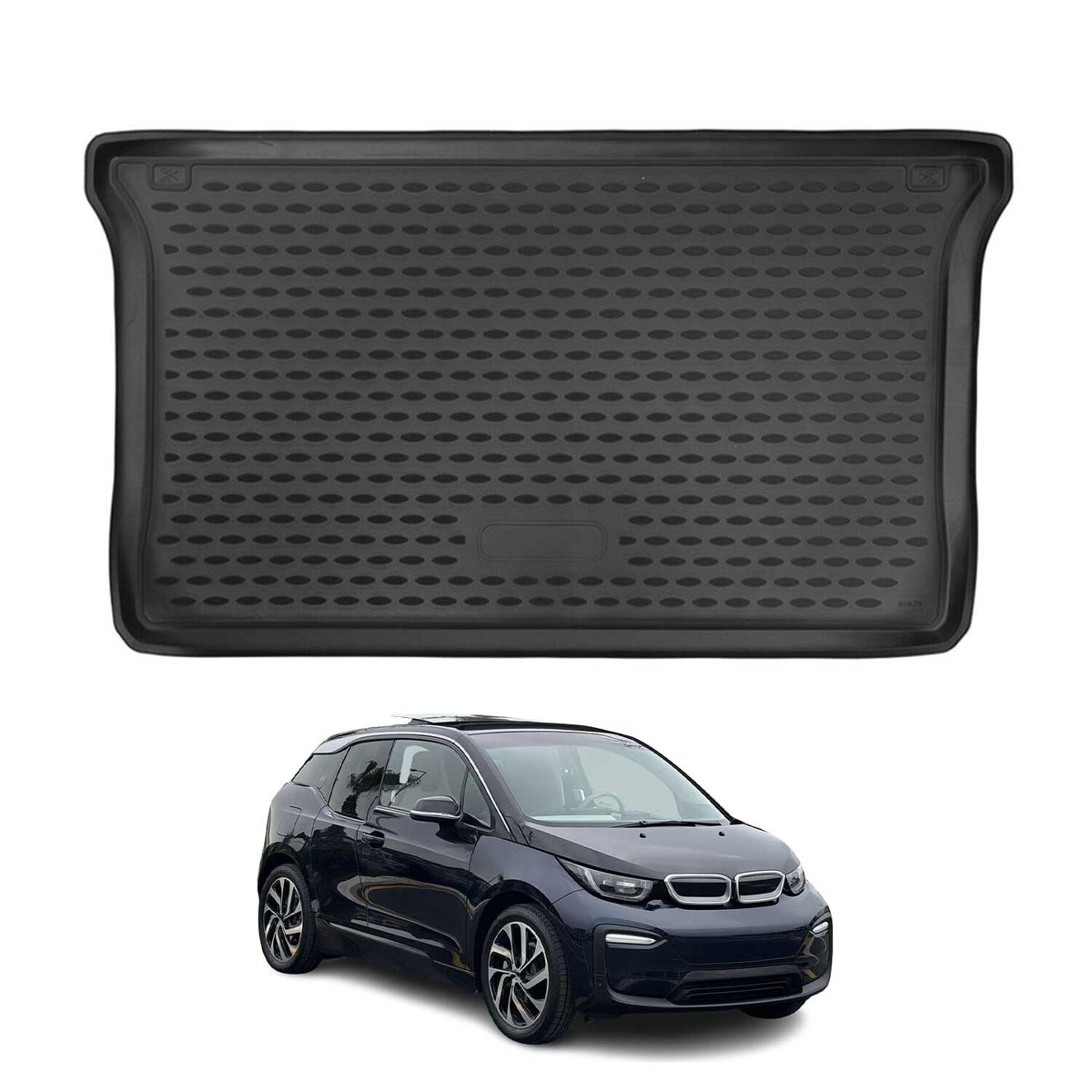 OMAC Bandeja Maletero Alfombrilla para BMW i3 2013-2023 Negro Goma TPE 1Pza