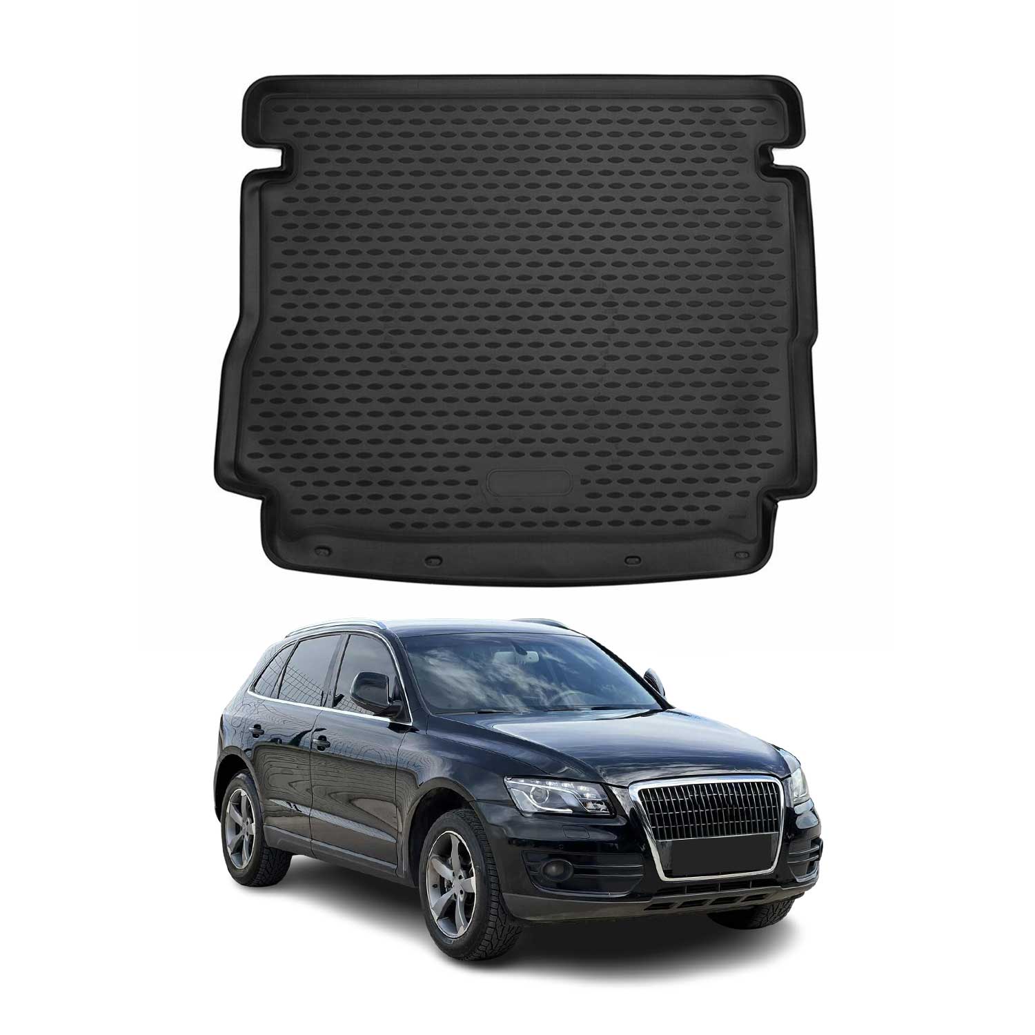 OMAC Bandeja Maletero Alfombrilla para Audi Q5 2011-2017 Hybrid Negro Goma TPE