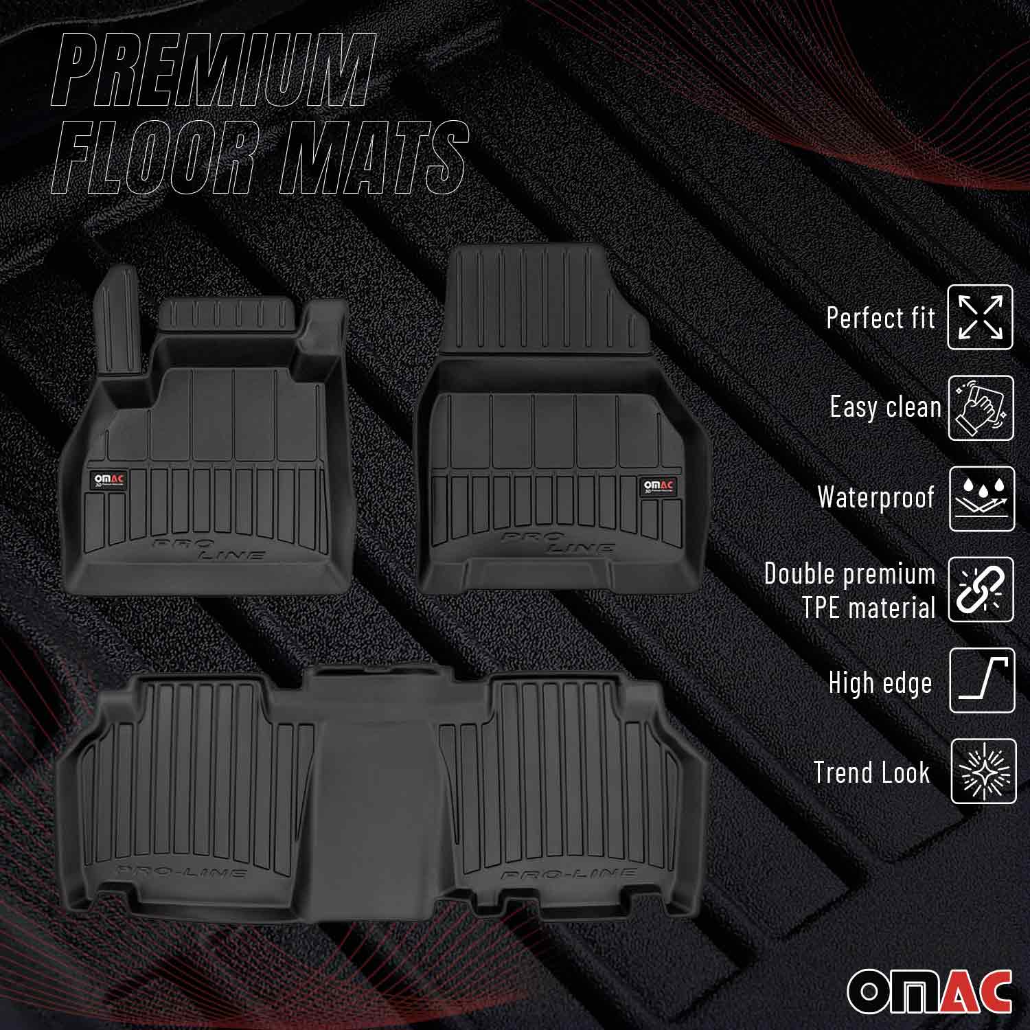 OMAC Premium Alfombrillas De Coche para Renault Kangoo 2007-2021 TPE Goma 3x