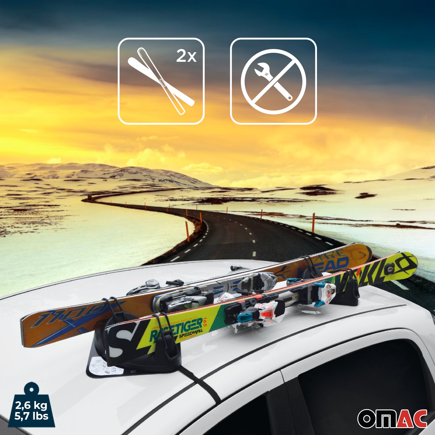 Menabo Igloo Portaesquí Snowboard portaequipajes Universal Negro