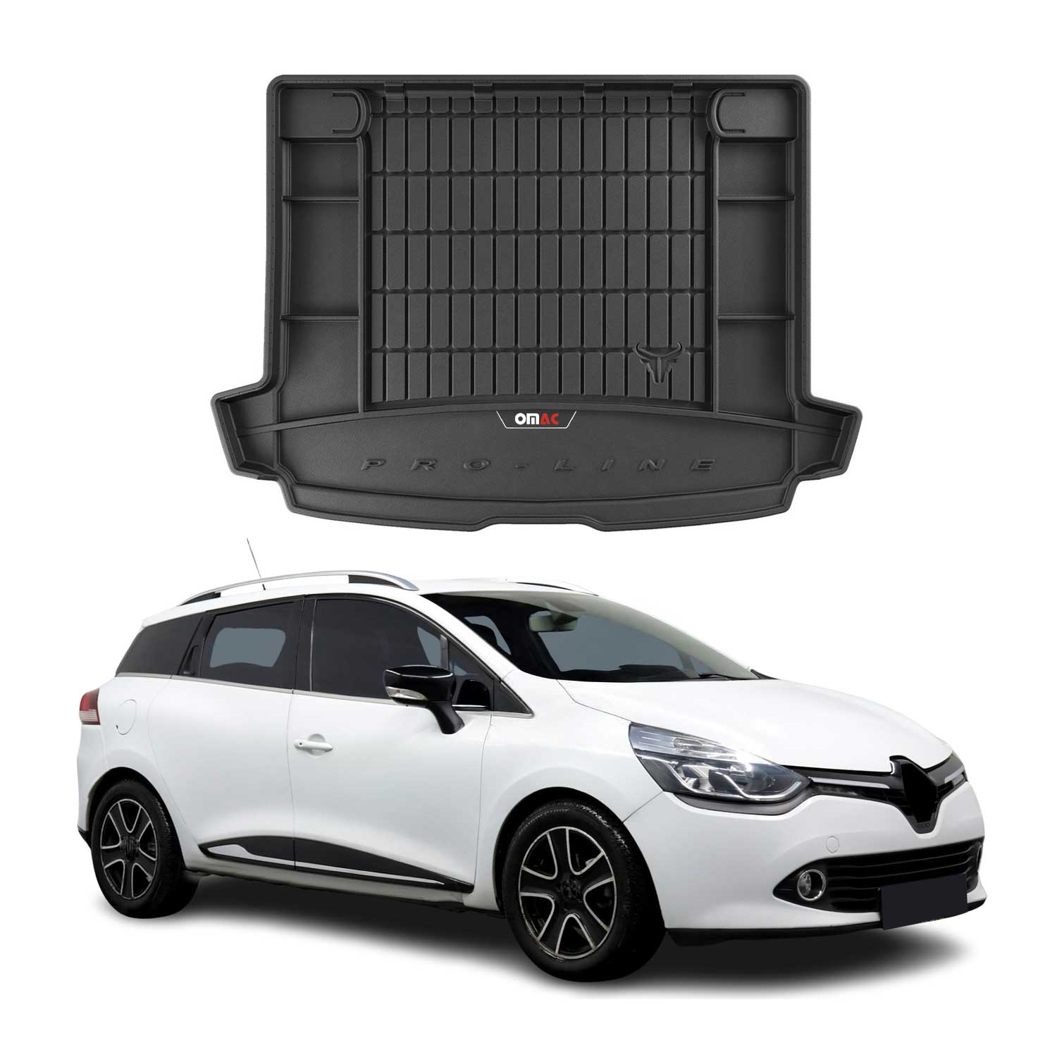 OMAC Premium Bandeja Maletero Alfombrilla para Renault Clio Grandtour 2013-2017