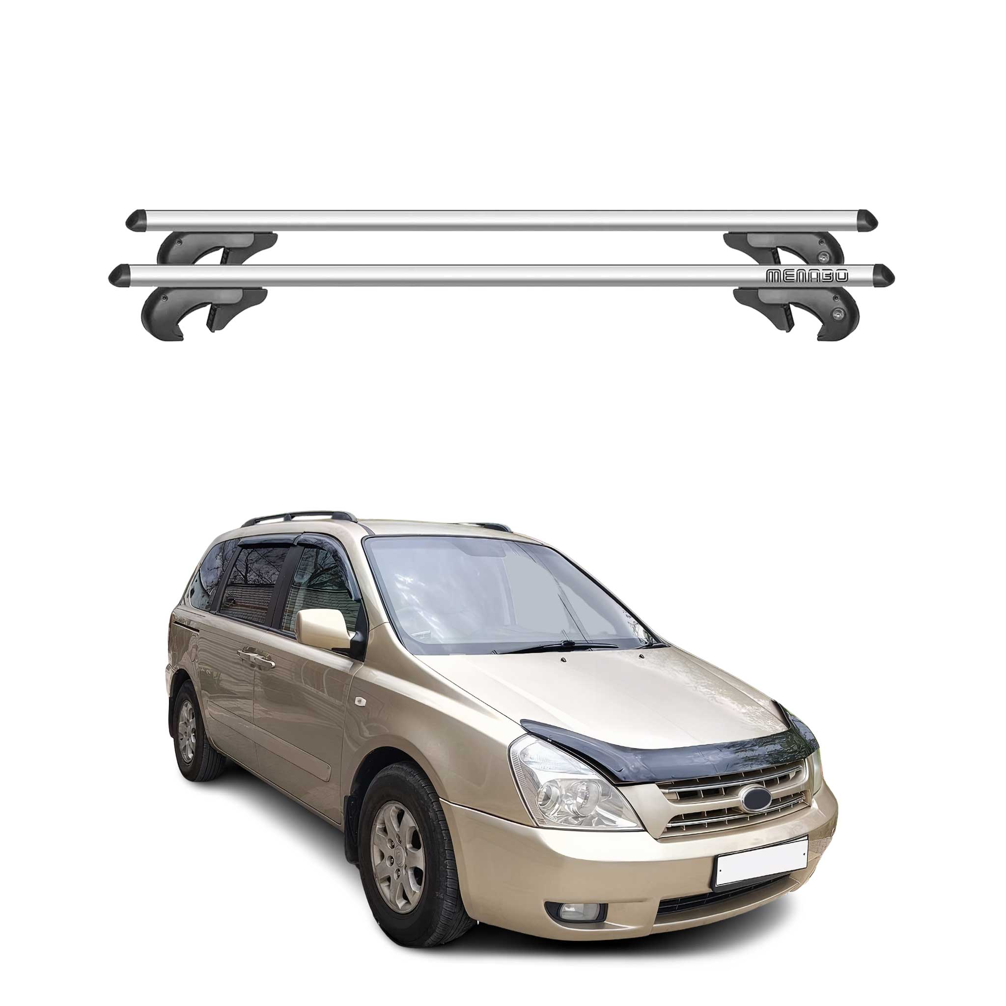 Menabo Barras de Techo Baca para Kia Grand Carnival VQ 2006-2011 Gris Alu 2Pza