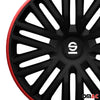 Sparco Tapacubos 16" pulgadas Universal Negro Rojo ABS Plástico