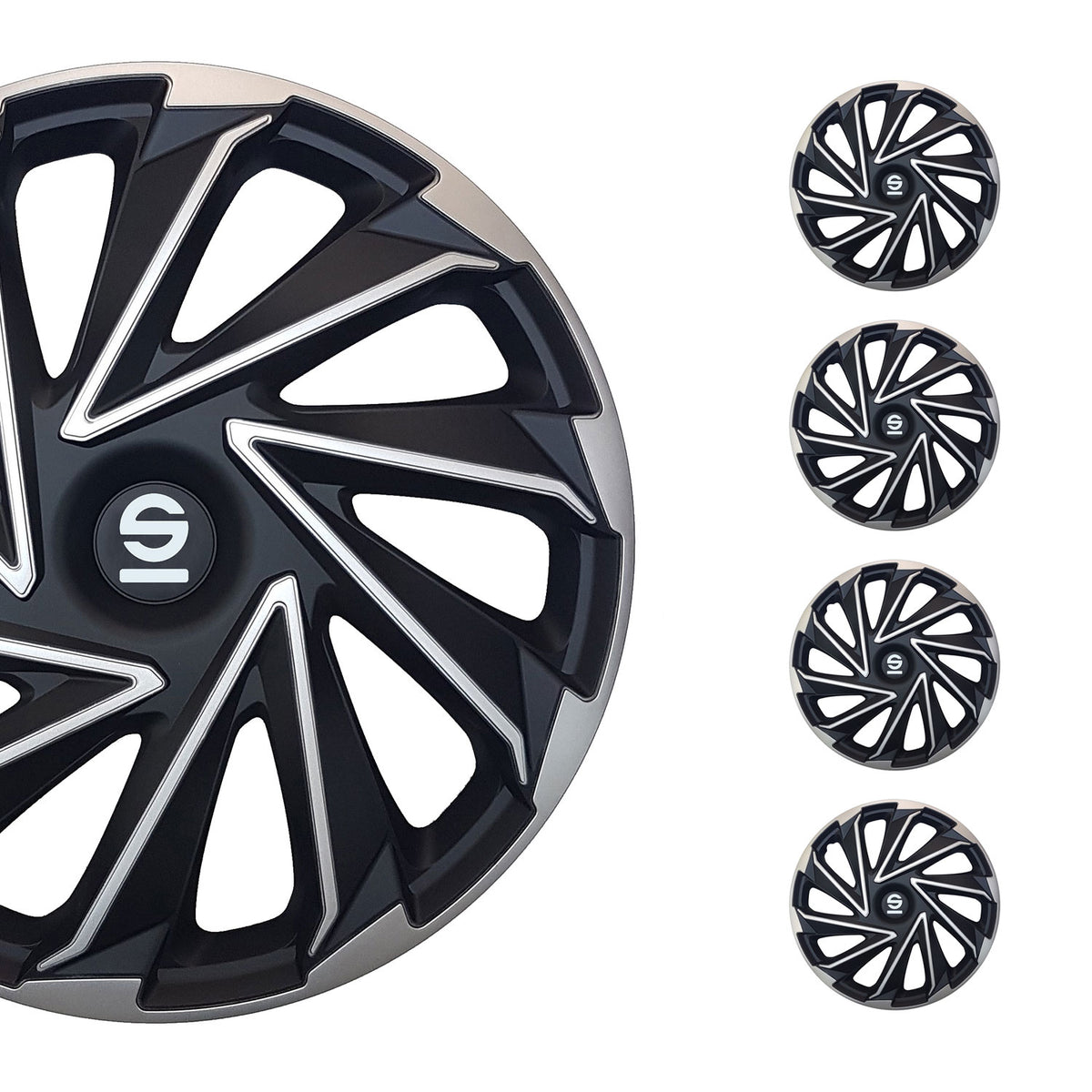 Sparco Varese Tapacubos 16" pulgadas Universal Negro Plata ABS Plástico