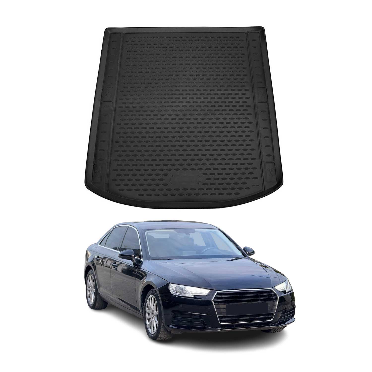 OMAC Bandeja Maletero Alfombrilla para Audi A4 B9 Sedán 2015-2025 Negro Goma TPE
