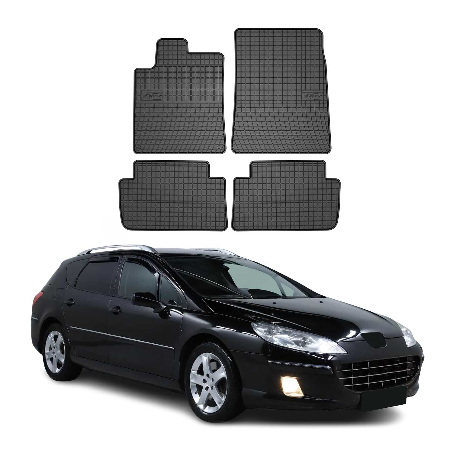 OMAC Alfombrillas De Coche para Peugeot 407 Sedán Familiar 2004-2011 TPE 4x