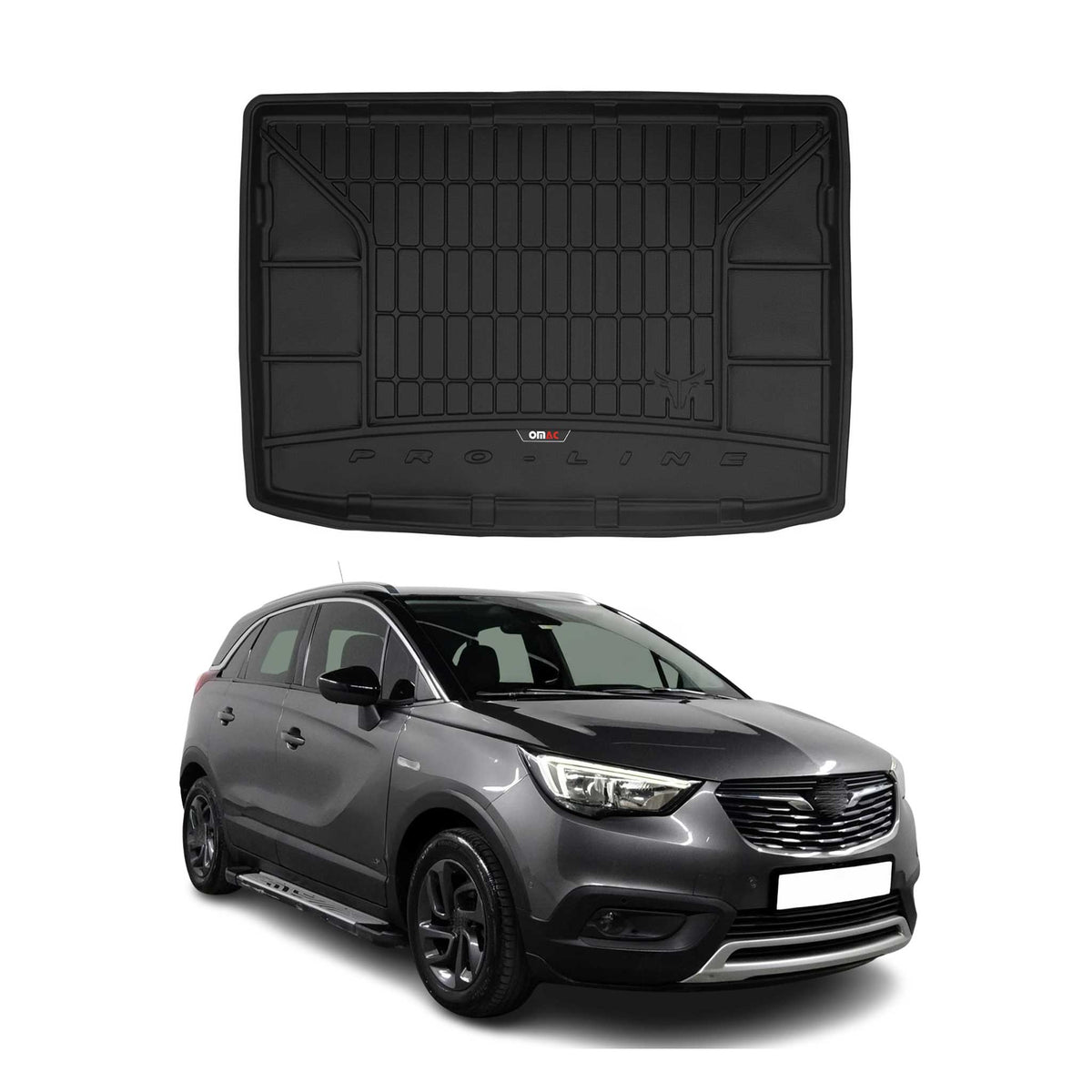 OMAC Premium Bandeja Maletero Alfombrilla para Opel Crossland X 2017-2025 TPE