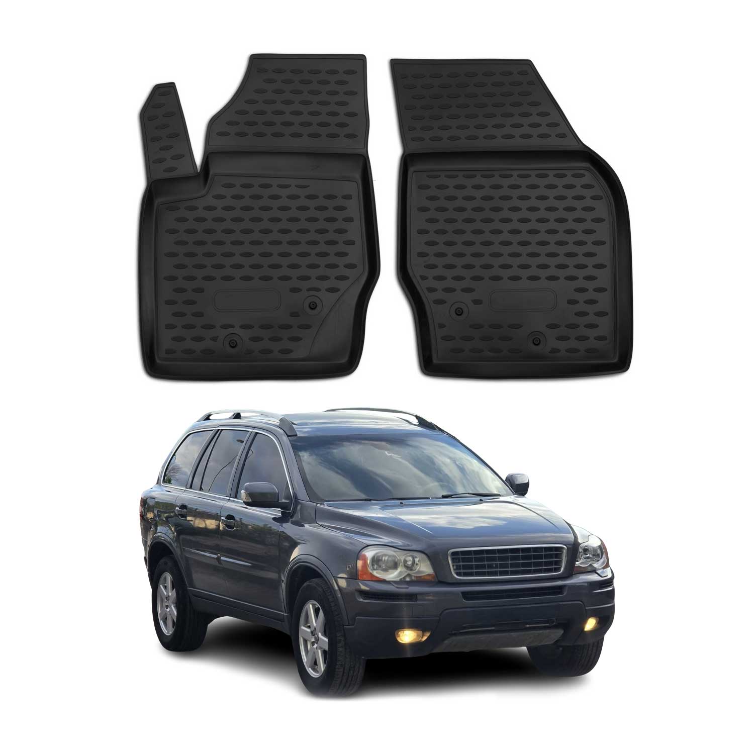 OMAC Alfombrillas De Coche para Volvo XC90 2002-2014 Negro Goma TPE 2Pza