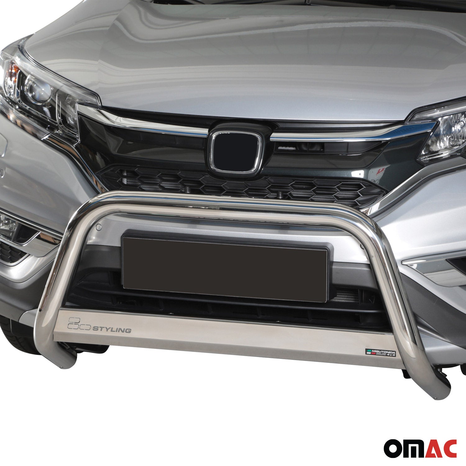Bull Barra Frontal para Honda CR-V 2016-2018 Plata Brillante Acero 1Pza