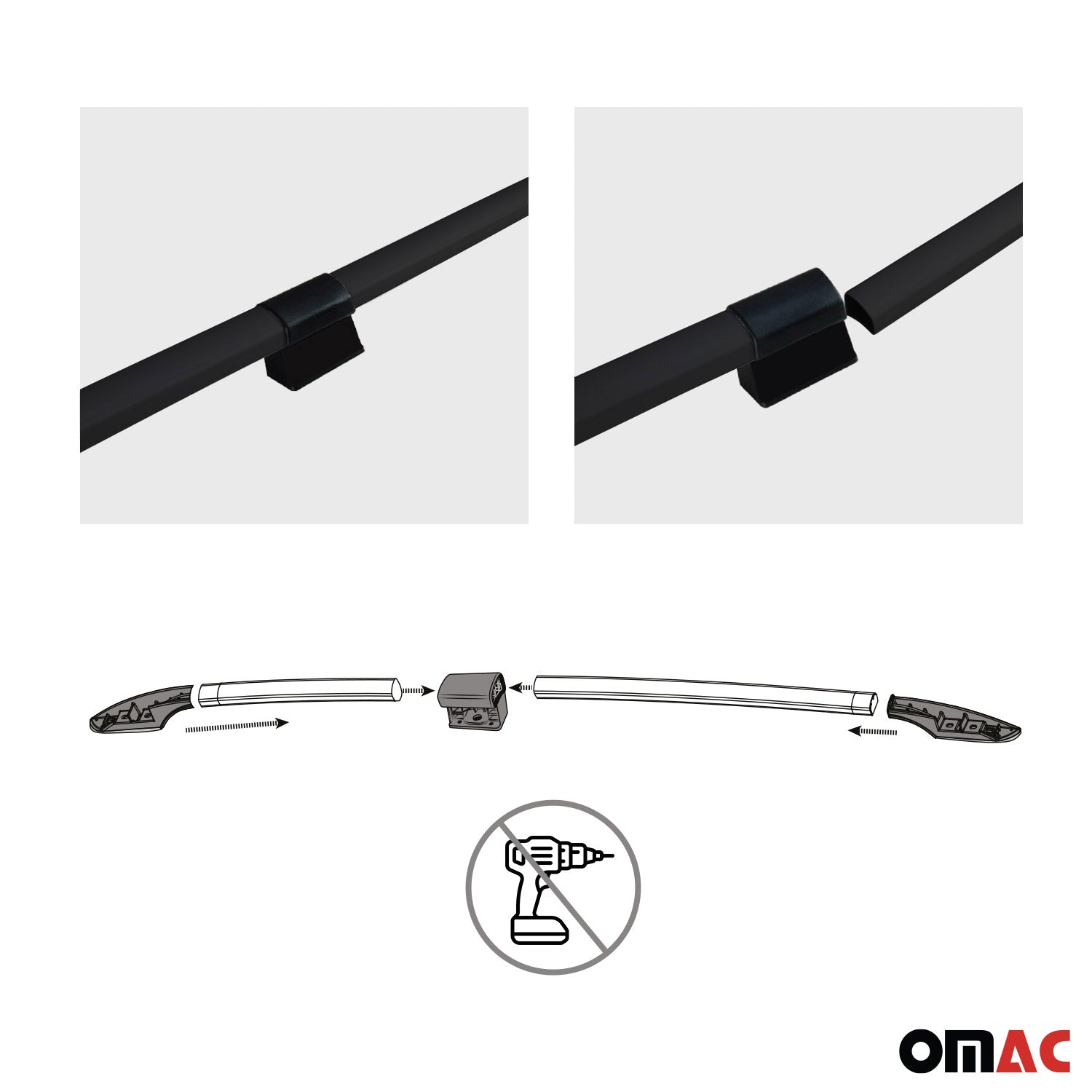 Rieles de Techo Coche para Mercedes Vito W639 W447 2003-2025 L2 Largo Negro Alu