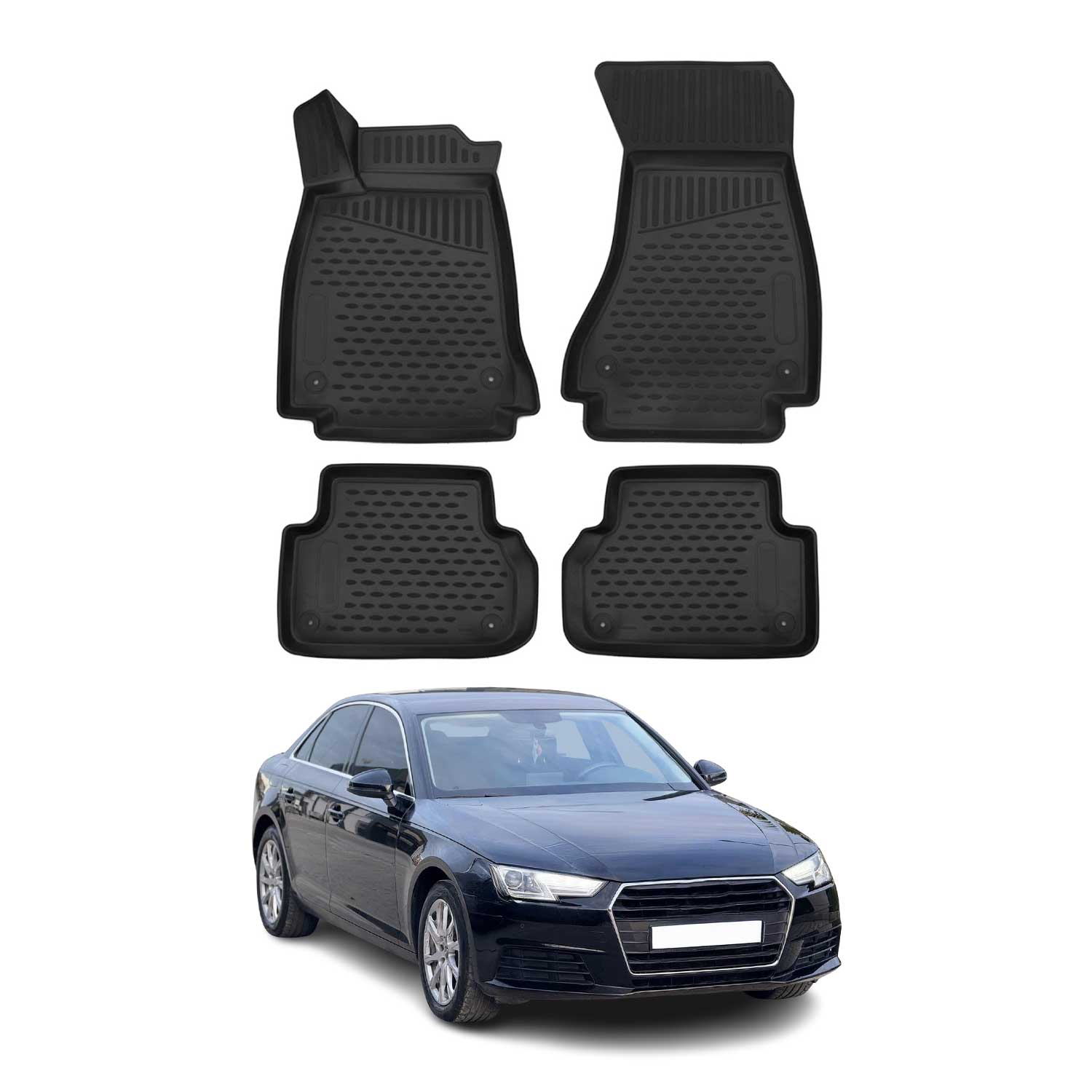 OMAC Alfombrillas De Coche para Audi A4 B9 Sedán Familiar Allroad 2016-2025 4x