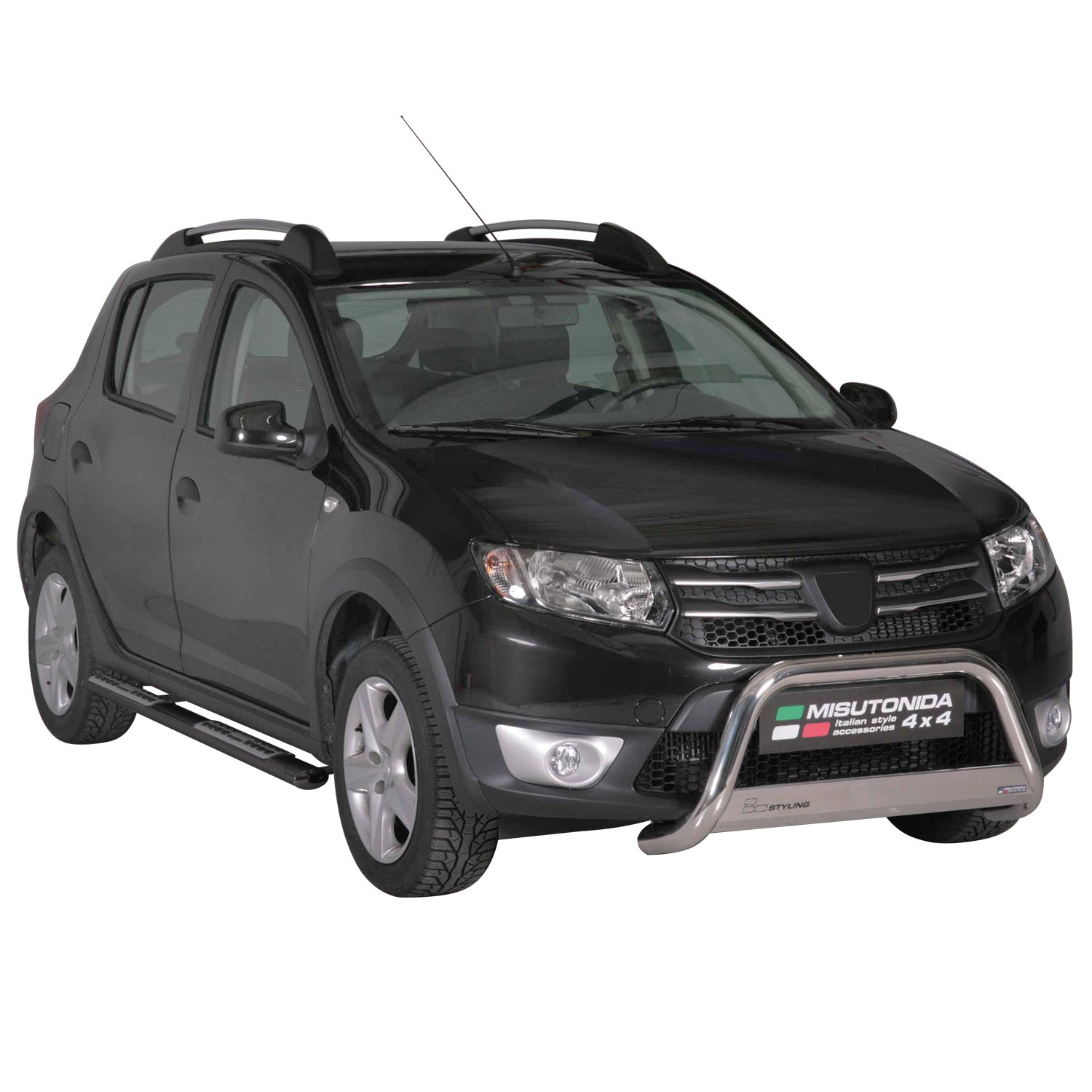 Estribos Barras Laterales para Dacia Sandero Stepway 2012-2016 Negro Acero