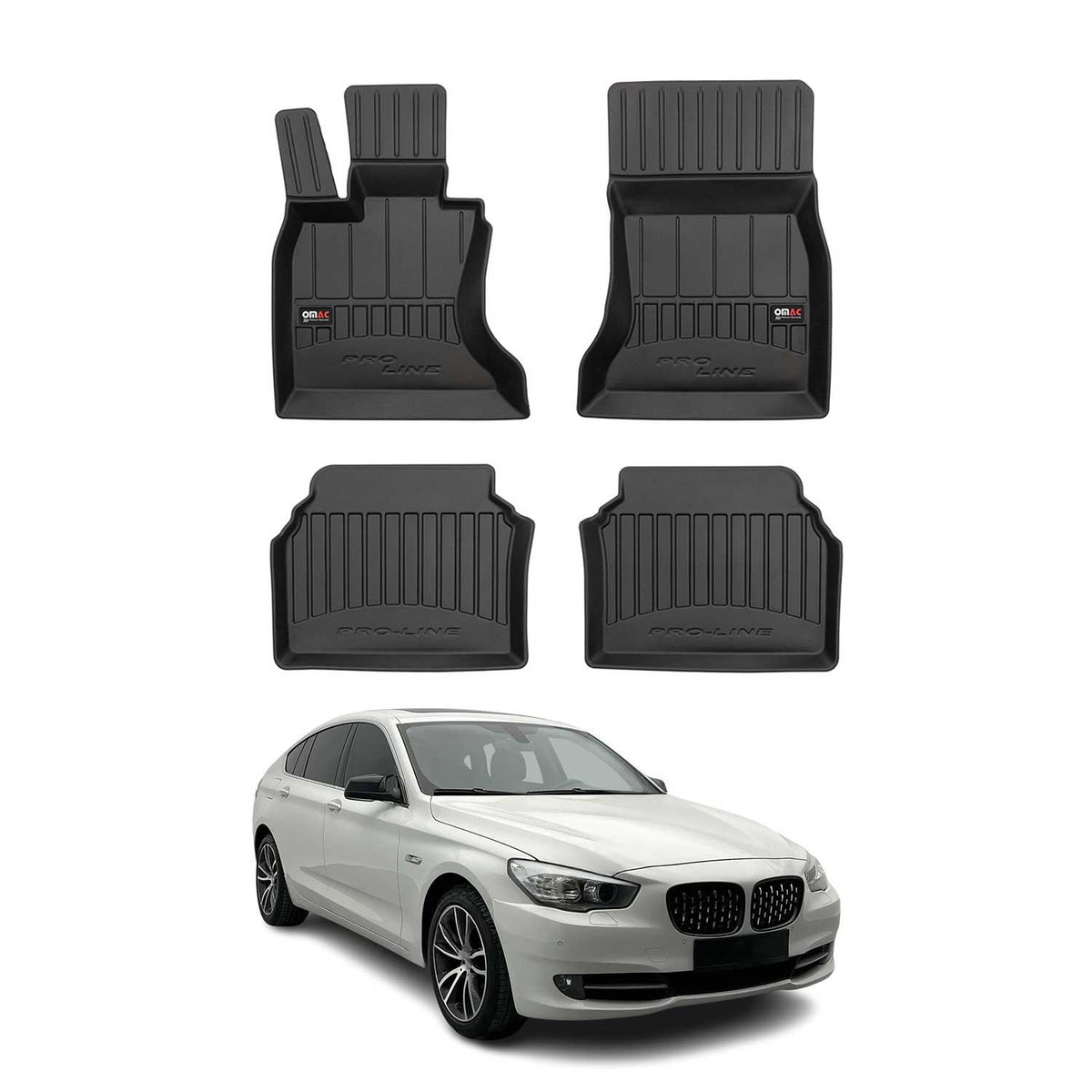 OMAC Premium Alfombrillas Coche para BMW Serie 5 Gran Turismo 2009-2017 TPE 4x