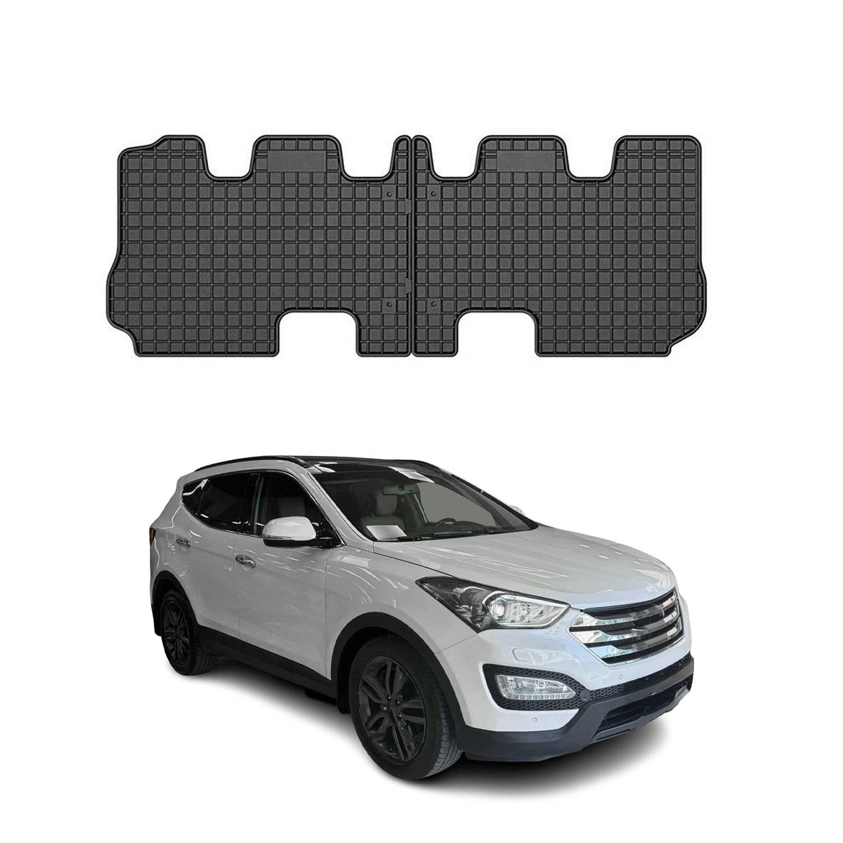 OMAC Alfombrillas De Coche para Hyundai Santa Fe 3RD ROW 2015-2018 Negro Goma 2x