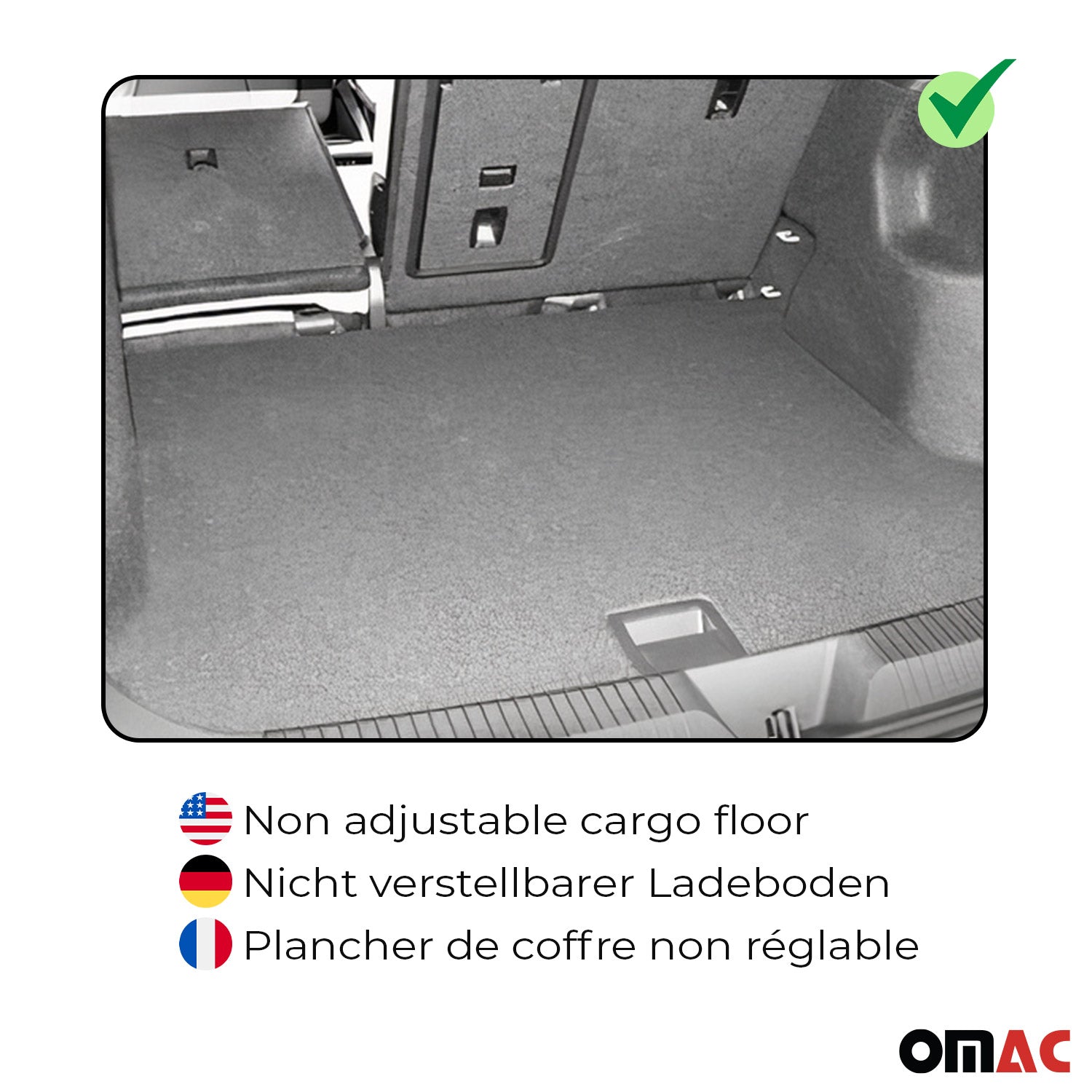 OMAC Premium Bandeja Maletero Alfombrilla para Jeep Wrangler Unlimited 2018-2025