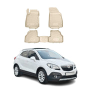 OMAC Alfombrillas De Coche para Opel Mokka 2012-2019 Beige Goma TPE 4Pza