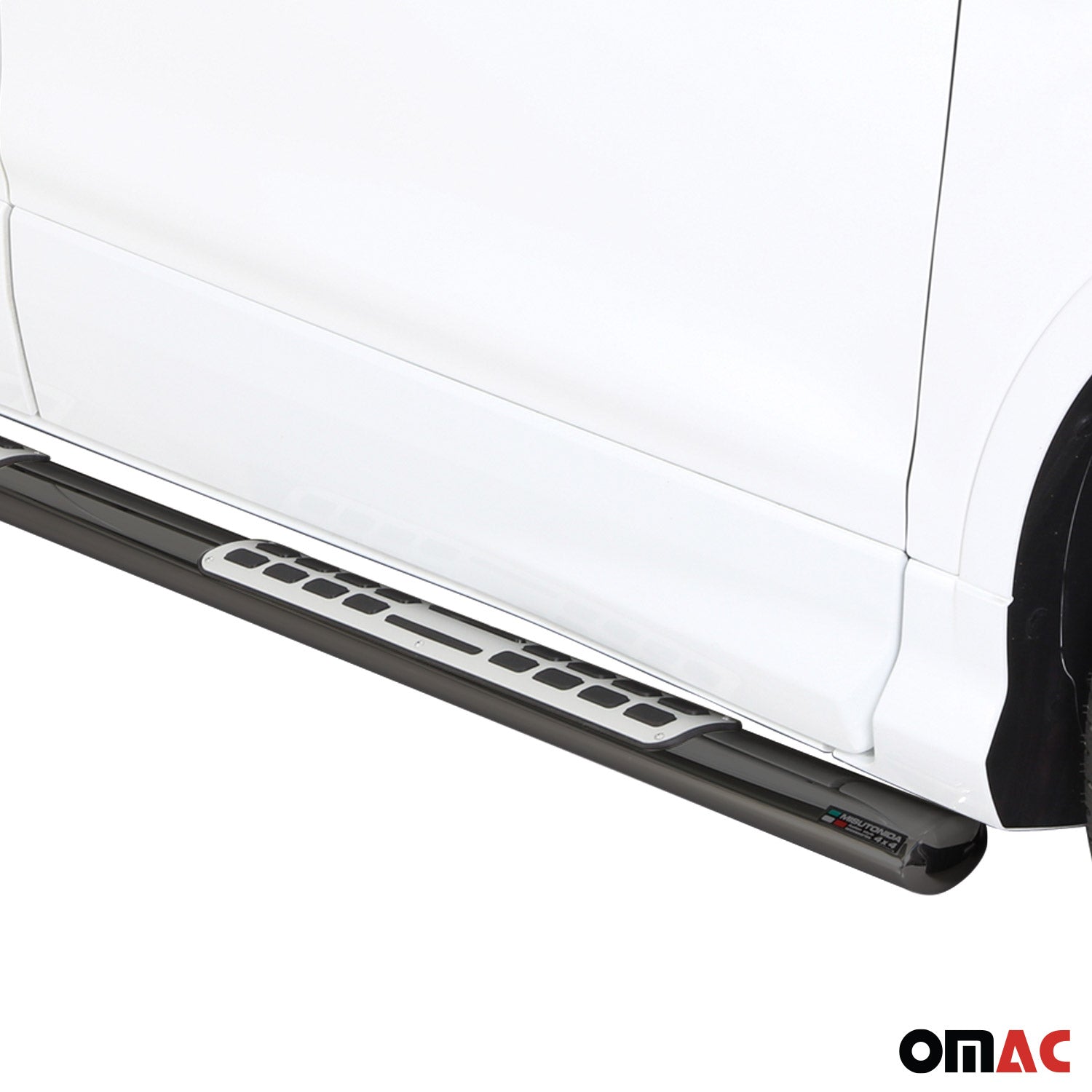 Par de Estribos Barras Laterales para Ford Kuga 2017-2019 Negro Brillante Acero