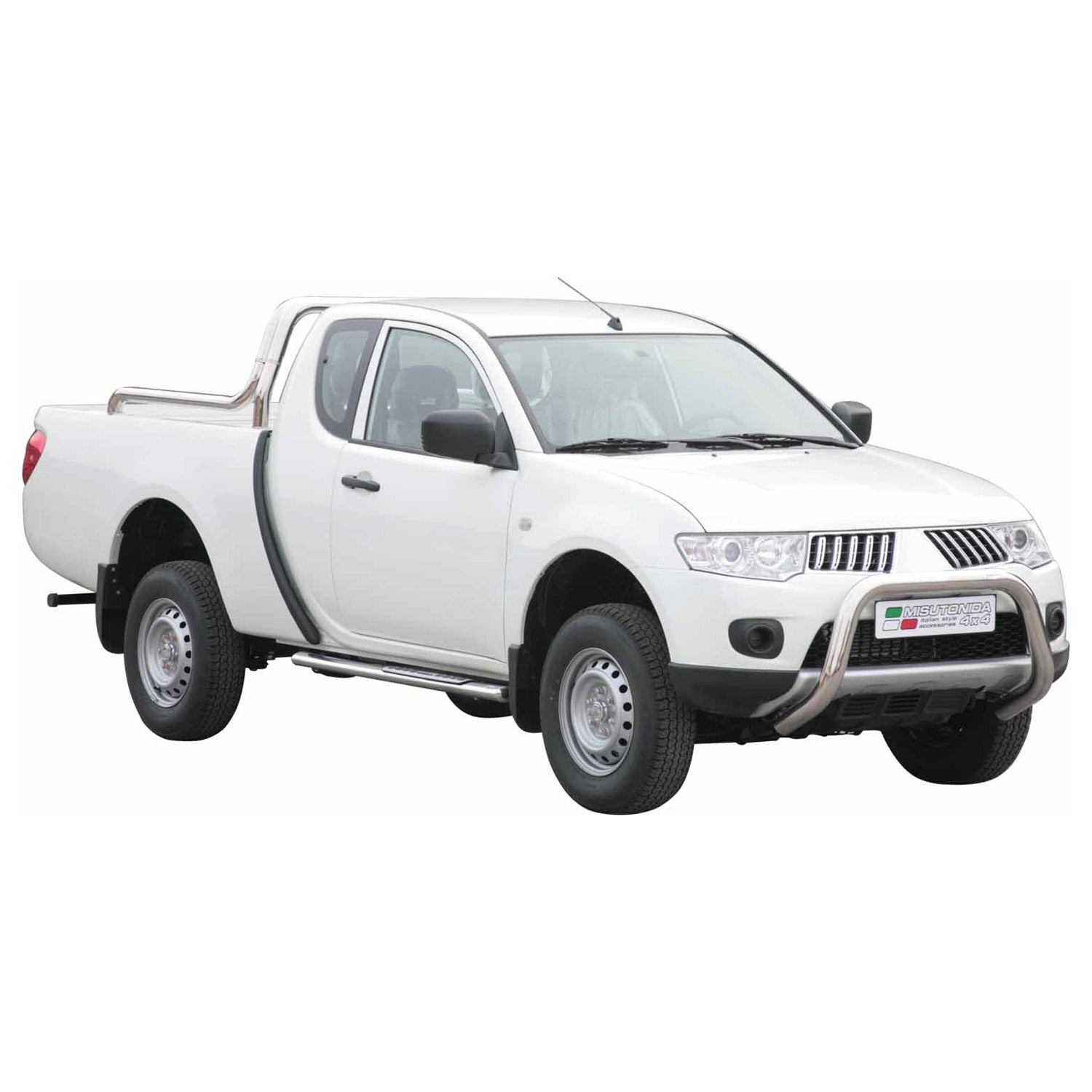 Estribos Barras Laterales para Mitsubishi L200 Club Cab 2010-2015 Plata Acero